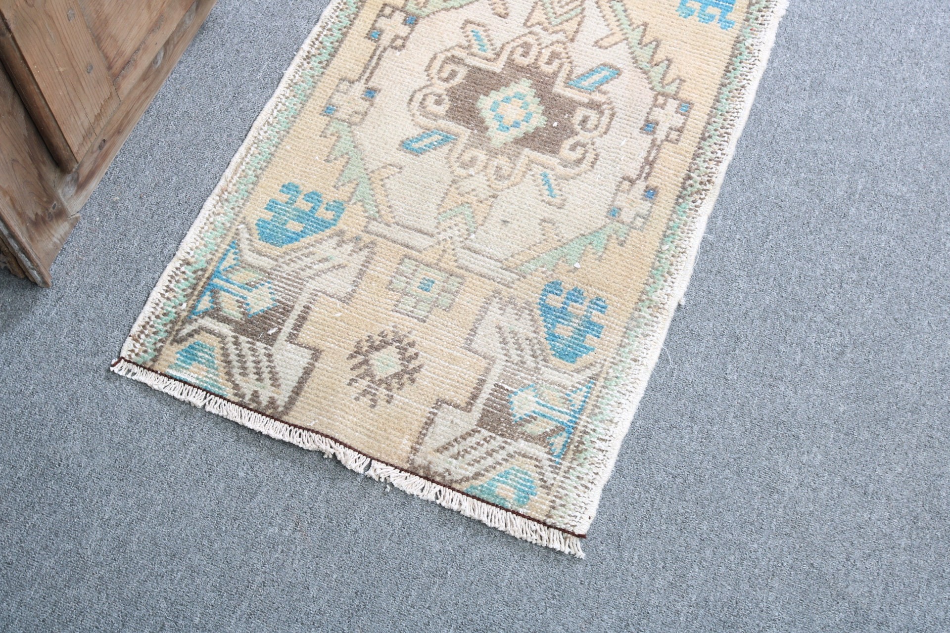 Turkish Rugs, Beige Home Decor Rug, Vintage Rug, Turkey Rugs, Floor Rugs, Small Boho Rugs, Kitchen Rugs, 1.6x3 ft Small Rug, Door Mat Rugs