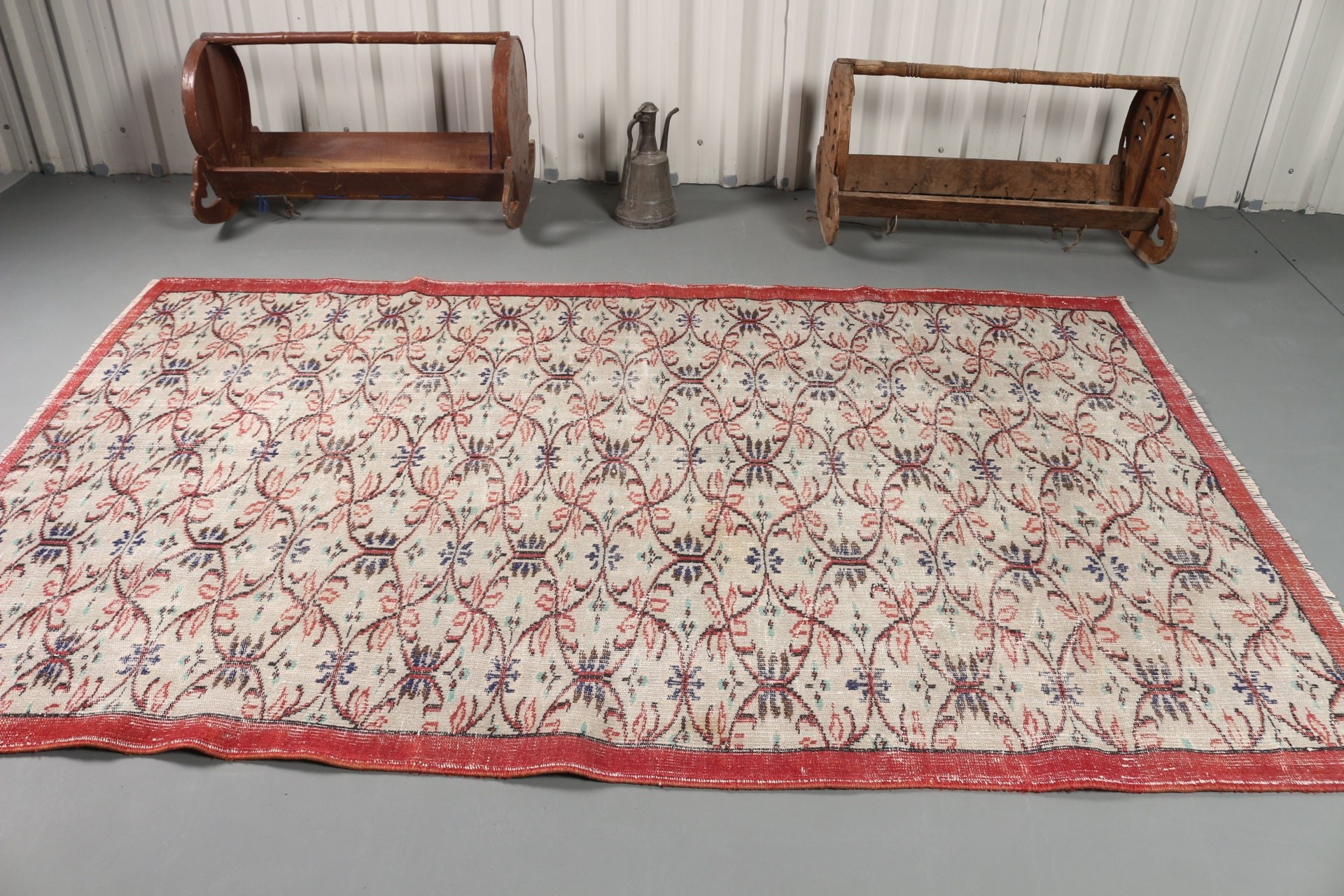 Yemek Odası Halıları, Mutfak Halısı, Yemek Odası Halıları, 5.5x8.6 ft Büyük Halı, Türk Halısı, Vintage Halı, Gri Yer Halısı, Salon Halısı, Oushak Halısı