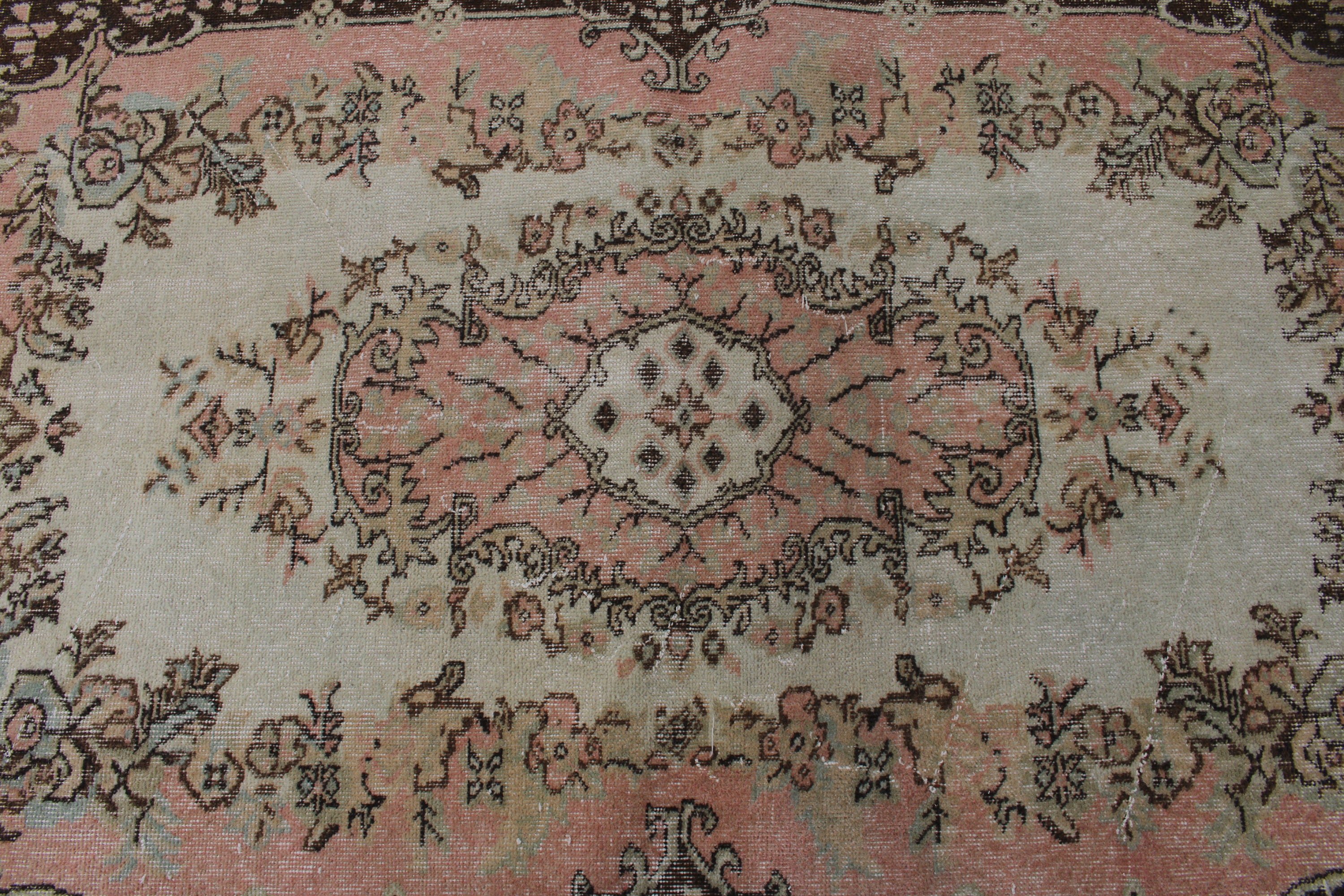 El Dokuma Halı, Kahverengi Yün Halı, Antika Kilimler, Vintage Halılar, Vintage Dekor Halı, Türk Halısı, Mutfak Halısı, Boho Alan Halıları, 3,7x6,5 ft Alan Halısı