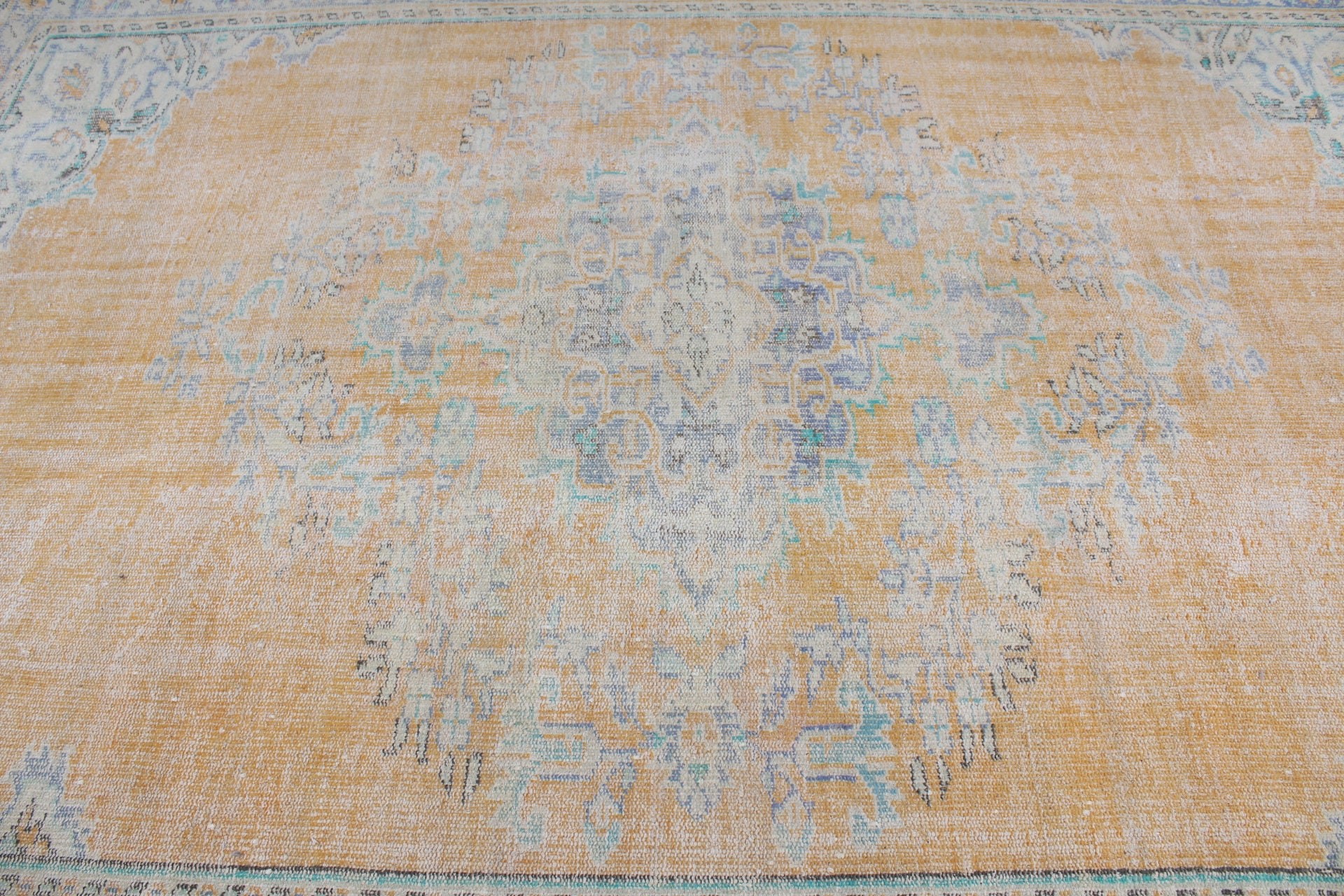 Salon Rugs, Rugs for Salon, 6.8x10 ft Large Rug, Vintage Rugs, Dining Room Rug, Yellow Antique Rug, Kitchen Rugs, Bedroom Rug, Turkish Rug