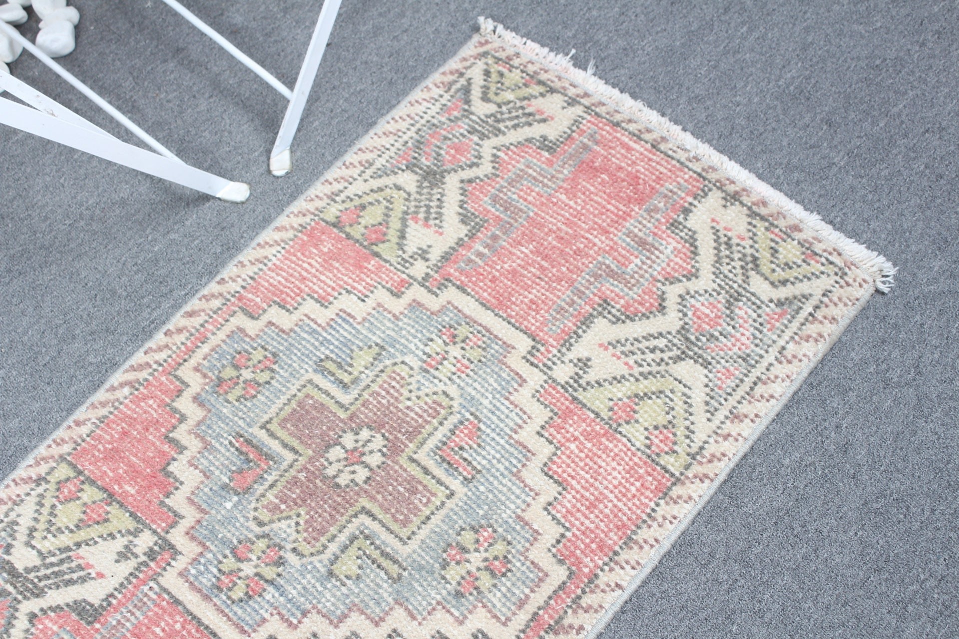 Red Floor Rugs, Rugs for Door Mat, Turkish Rugs, 1.7x3 ft Small Rug, Oushak Rug, Door Mat Rug, Car Mat Rug, Moroccan Rug, Vintage Rug