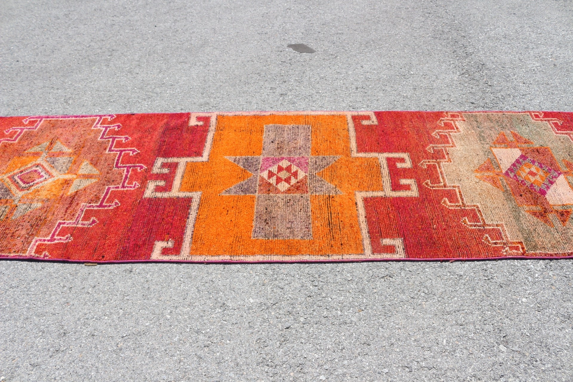 Red Moroccan Rug, 3x11.1 ft Runner Rug, Vintage Rug, Rugs for Runner, Corridor Rug, Turkish Rug, Wool Rugs, Office Rugs