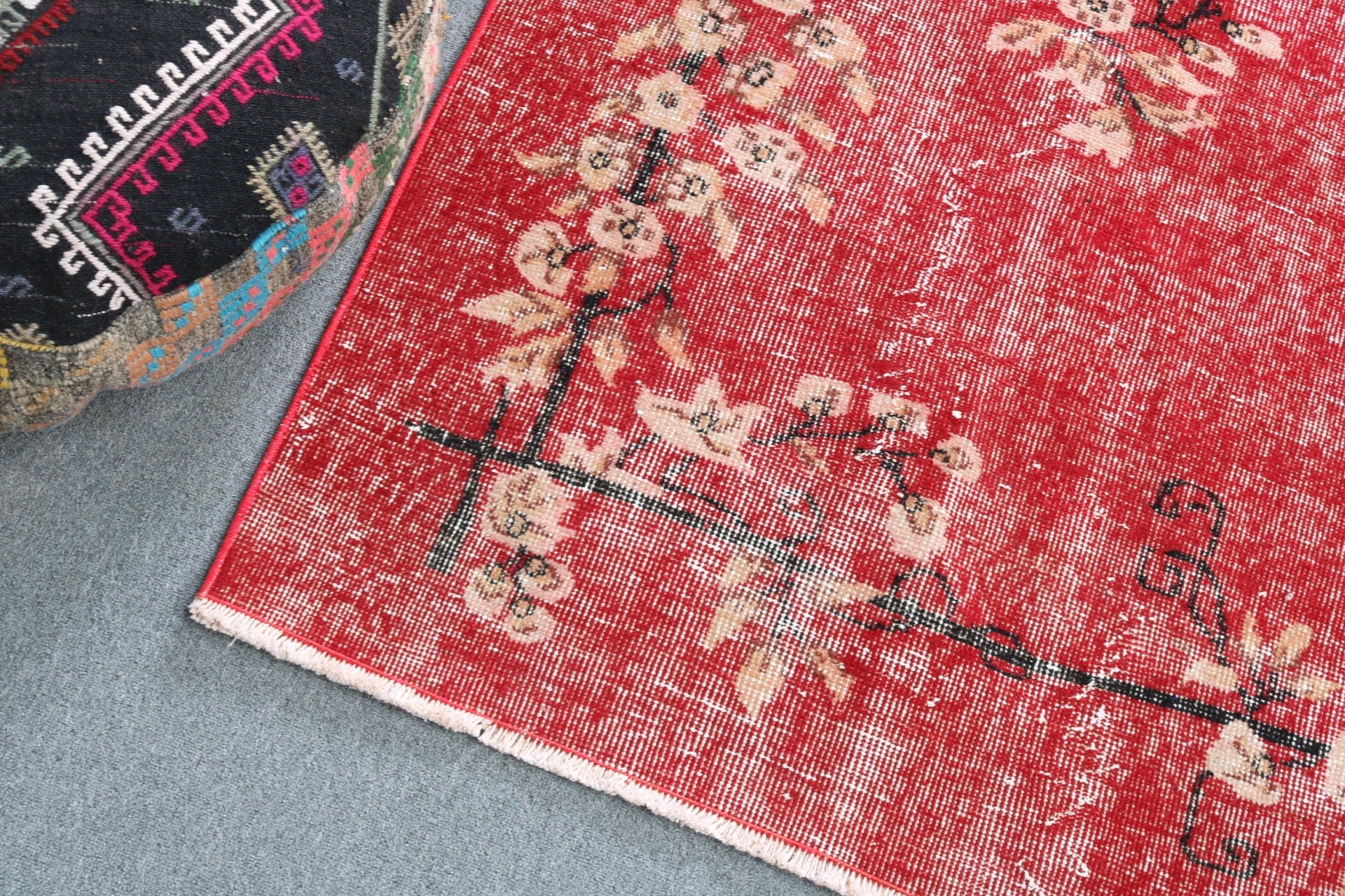 Oushak Rug, Salon Rug, Red Home Decor Rugs, Handwoven Rugs, Modern Rug, Vintage Rug, Large Vintage Rug, Turkish Rug, 6.8x8.9 ft Large Rug