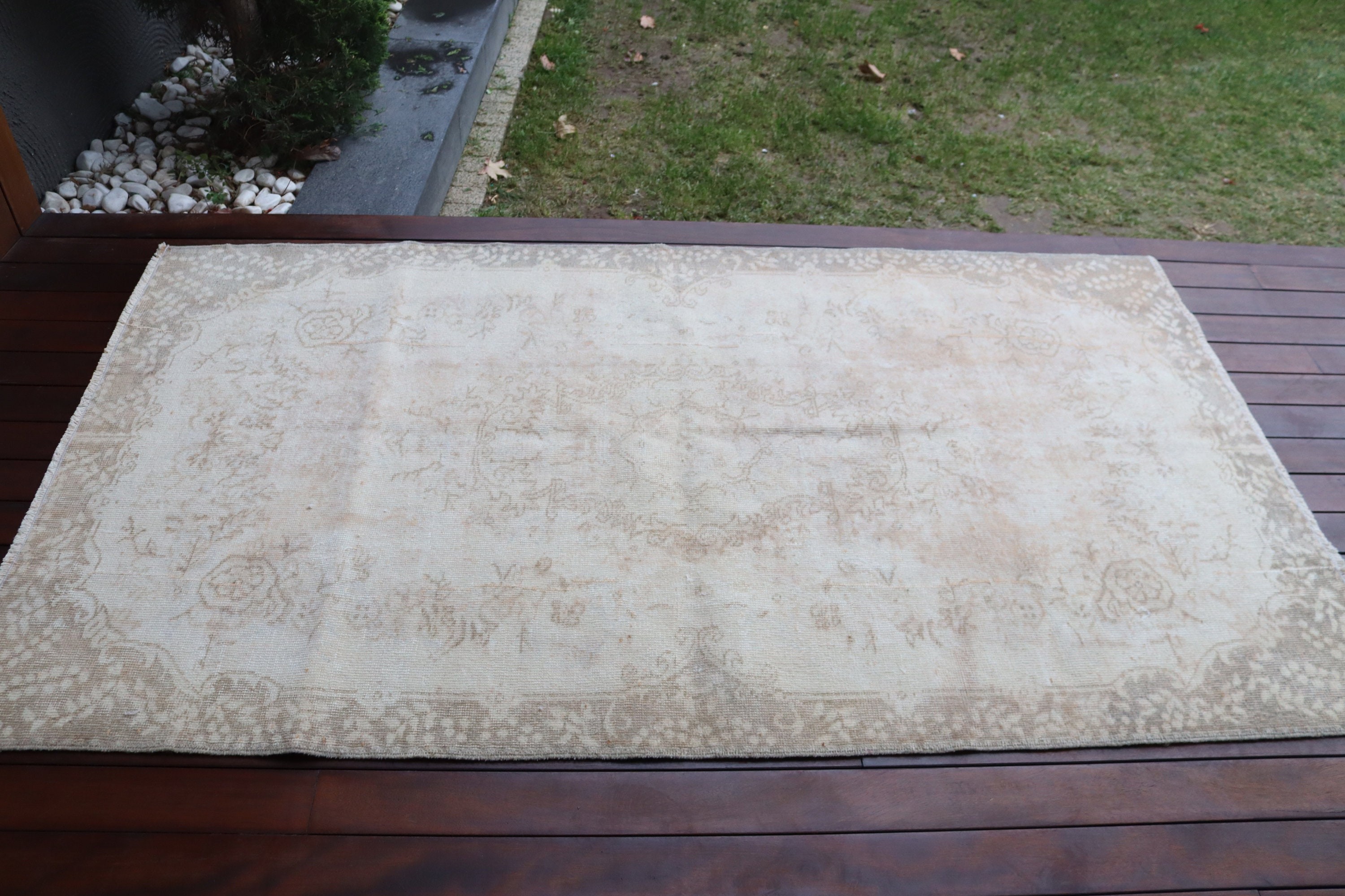 Vintage Rug, Bohemian Rugs, Beige Wool Rug, Rugs for Indoor, Luxury Rugs, Turkish Rug, Antique Rugs, Vintage Area Rug, 3.9x6.9 ft Area Rugs