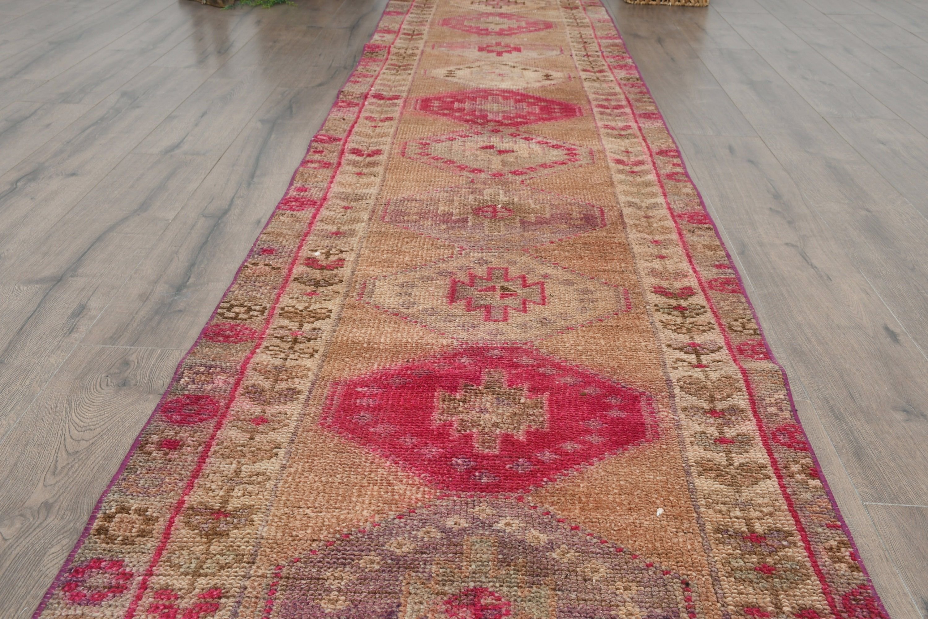 Old Rug, Stair Rugs, Vintage Rugs, 2.5x11.8 ft Runner Rug, Oriental Rug, Turkish Rug, Brown Home Decor Rug, Home Decor Rug, Kitchen Rugs