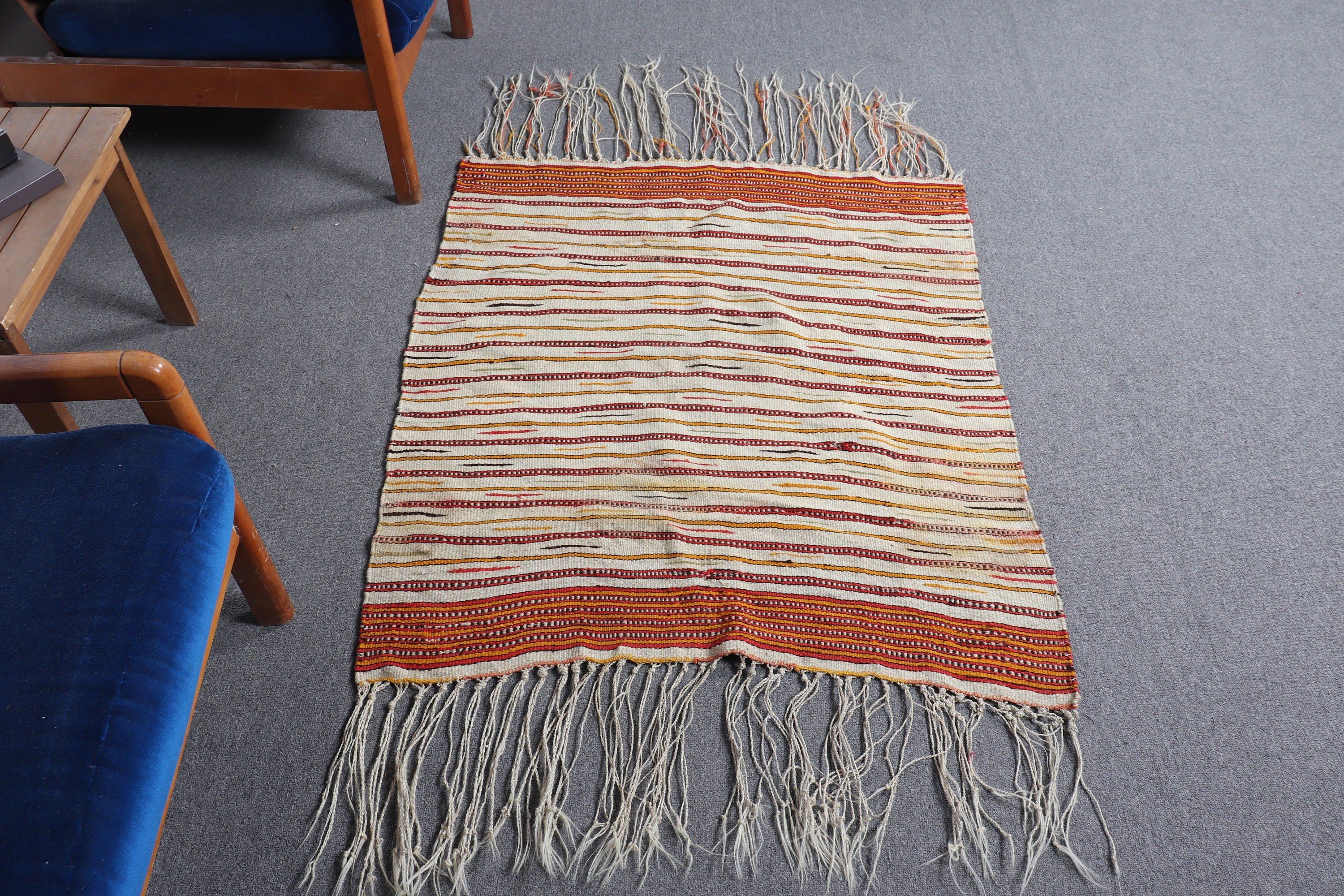 Vintage Halı, Bej Oushak Halılar, Giriş Halıları, Çocuk Halısı, 3,2x3,7 ft Küçük Halı, Eski Halı, Türk Halıları, Ev Dekorasyonu Halısı, Kilim, Antika Halı