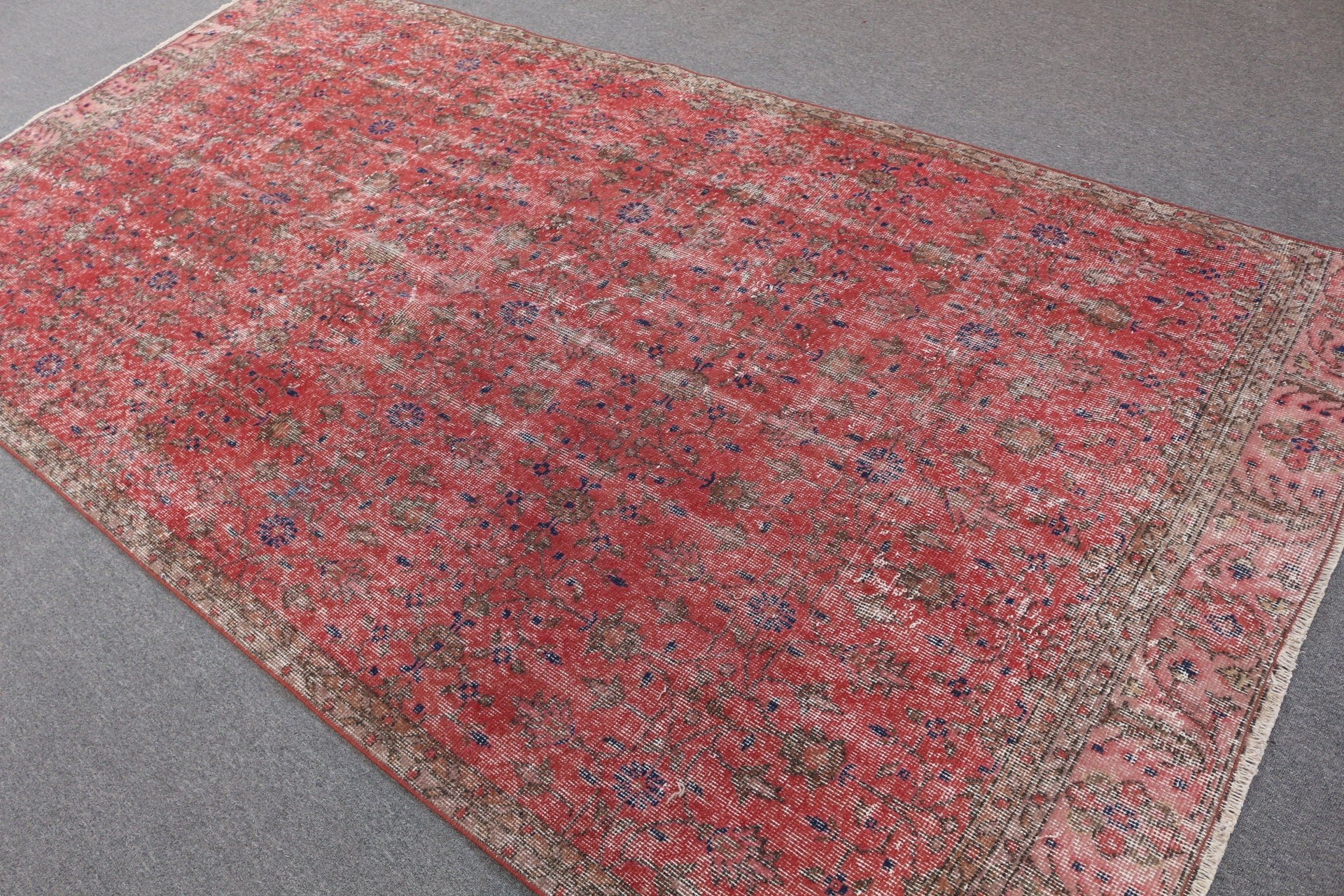 Bedroom Rugs, Turkish Rug, Vintage Decor Rug, Oushak Rug, Vintage Rugs, Living Room Rug, Red Bedroom Rugs, 5.2x10.3 ft Large Rug, Salon Rug