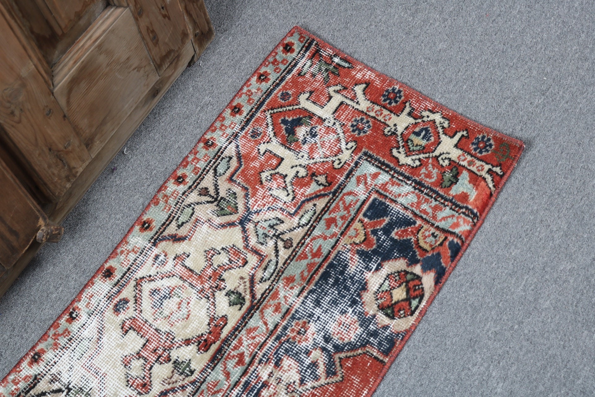 Turkish Rugs, Tribal Rugs, Red Statement Rug, Vintage Rugs, Bath Rugs, 1.5x3.3 ft Small Rugs, Antique Rugs, Statement Rug, Kitchen Rugs