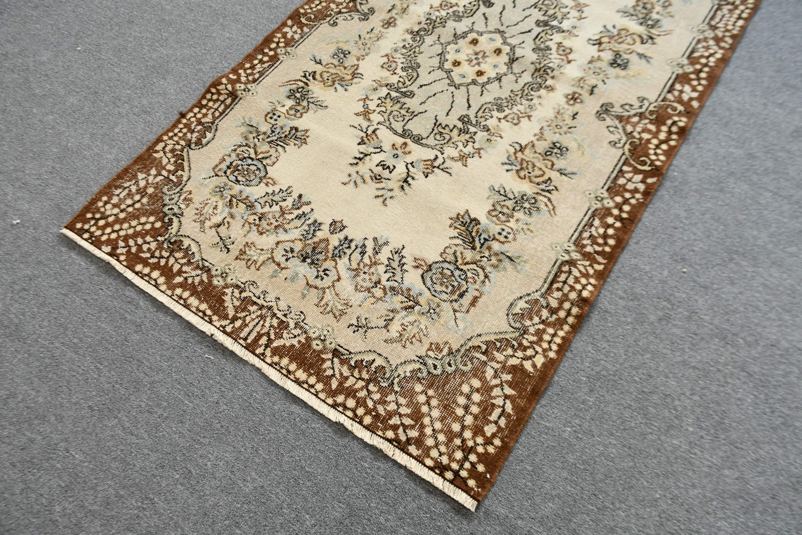 Kitchen Rugs, Antique Rug, Handwoven Rugs, Rugs for Kitchen, Vintage Rug, Floor Rug, Turkish Rug, Beige Antique Rugs, 3.9x6.9 ft Area Rug