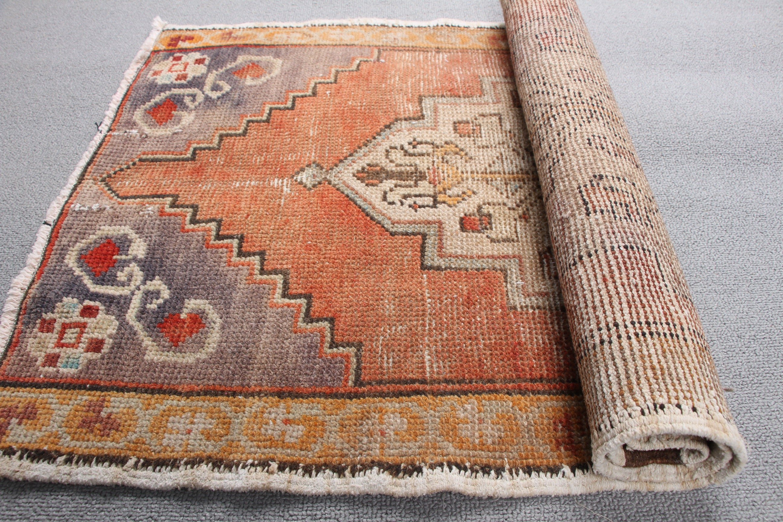 Wool Rug, Moroccan Rug, Wall Hanging Rug, Rugs for Bathroom, Kitchen Rug, 1.8x3.1 ft Small Rugs, Brown Wool Rugs, Vintage Rug, Turkish Rug