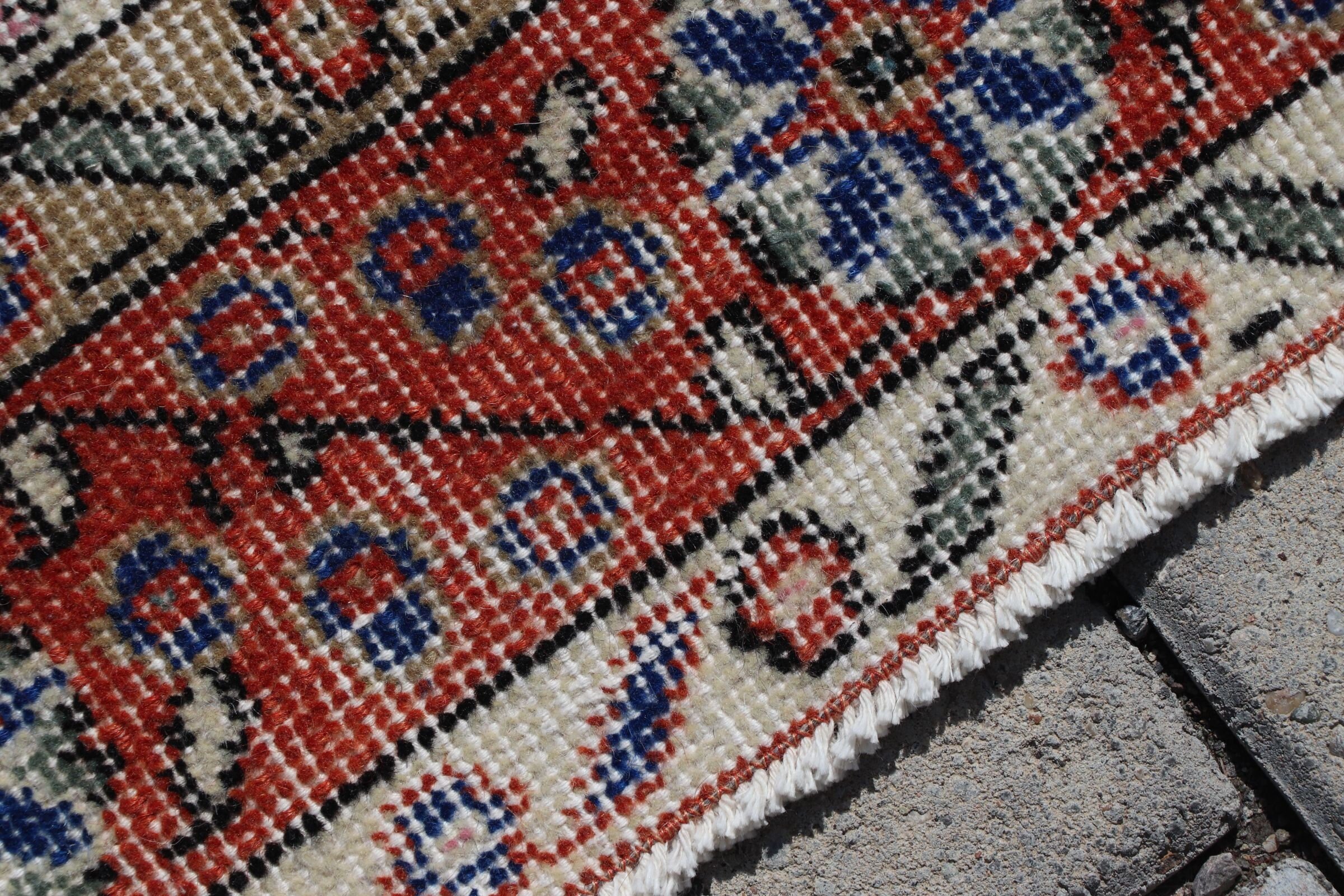 Corridor Rug, 3.1x12.2 ft Runner Rug, Kitchen Rug, Red Anatolian Rug, Vintage Rug, Turkish Rugs, Rugs for Hallway, Retro Rug