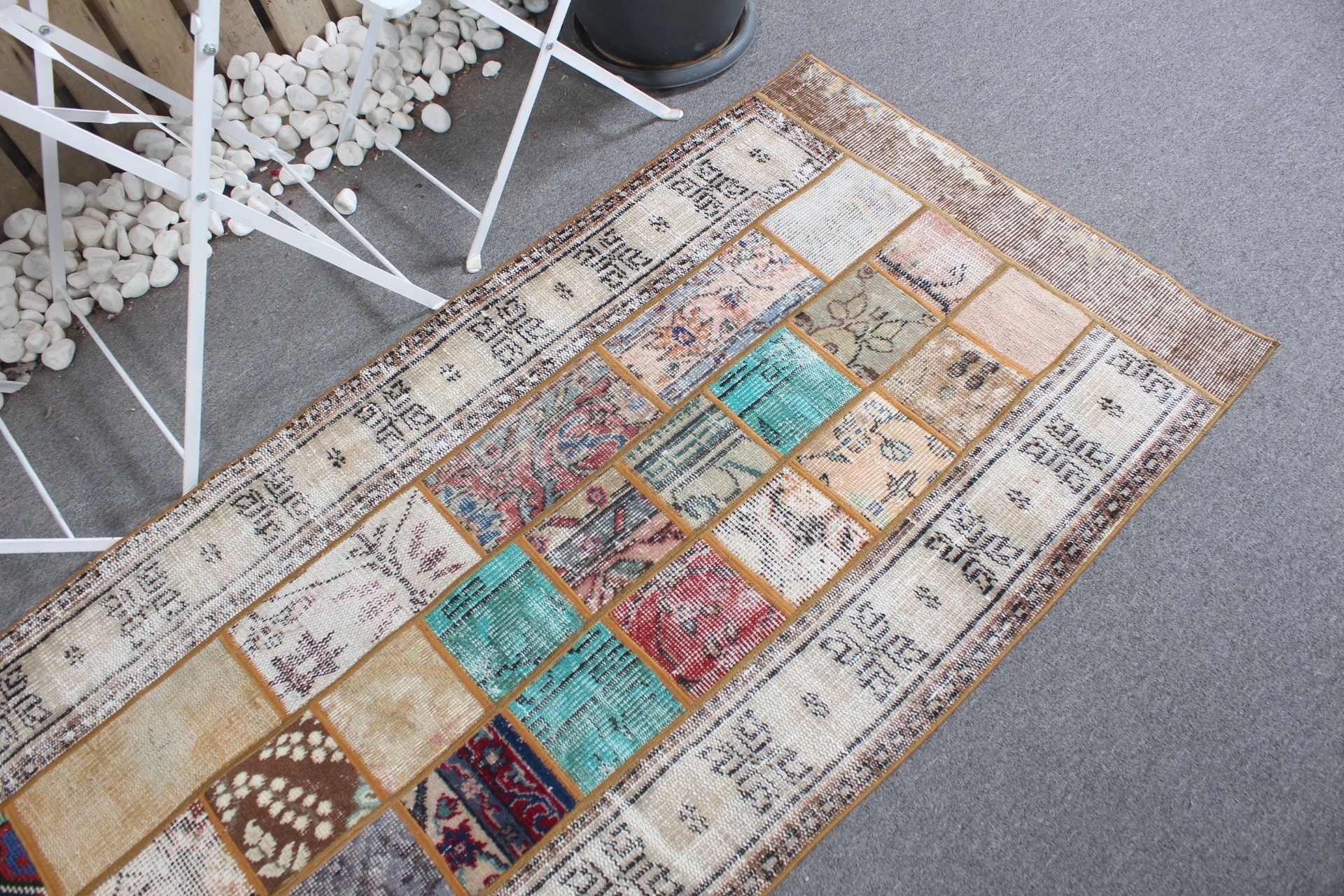 Entry Rug, Beige Wool Rug, Nursery Rug, Bedroom Rug, Turkish Rug, 2.9x6.4 ft Accent Rugs, Rugs for Kitchen, Vintage Rugs