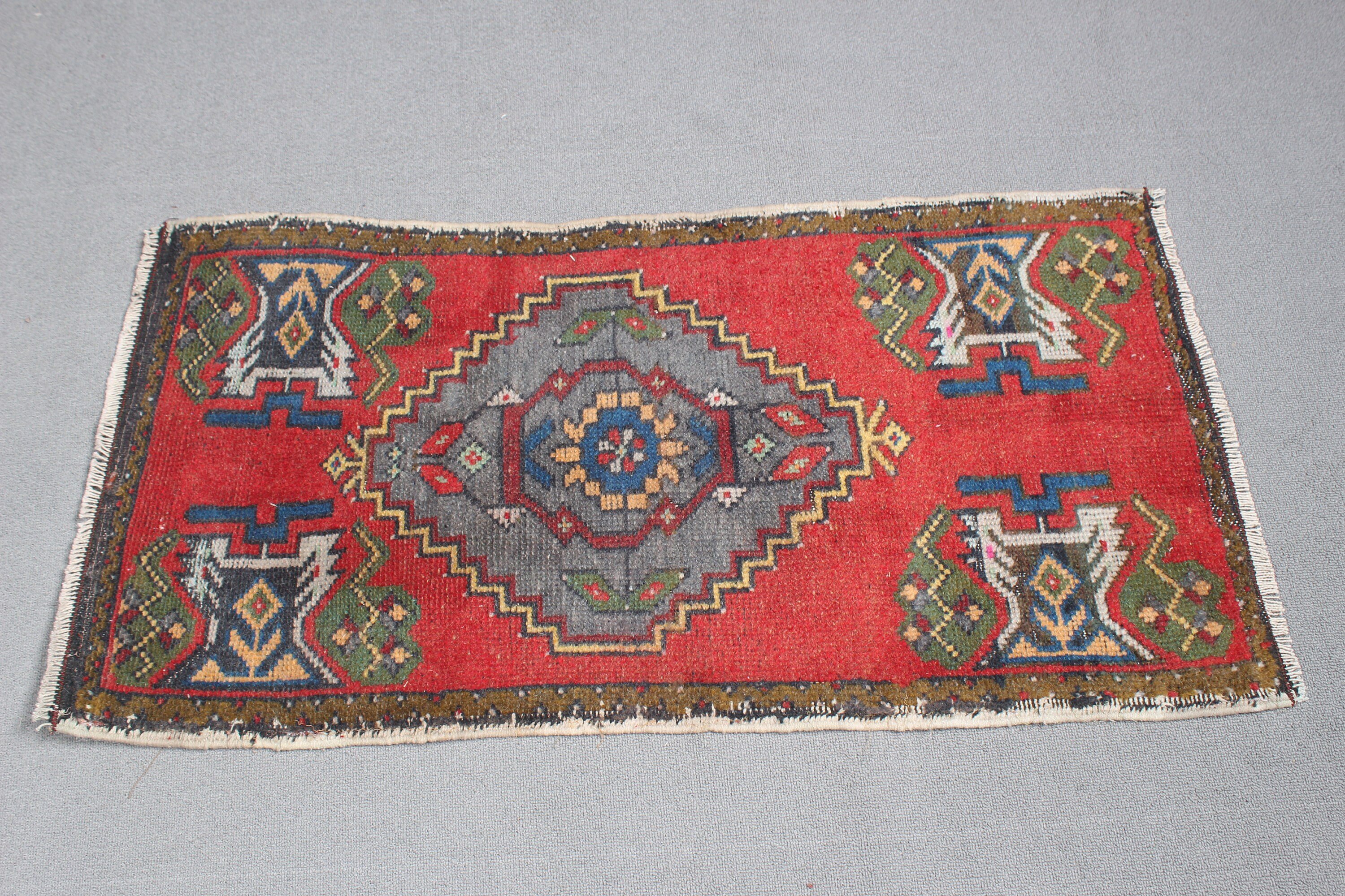 Ethnic Rugs, Car Mat Rugs, Turkish Rug, Home Decor Rug, 1.8x3.4 ft Small Rugs, Bedroom Rugs, Flatweave Rug, Vintage Rugs, Red Cool Rug