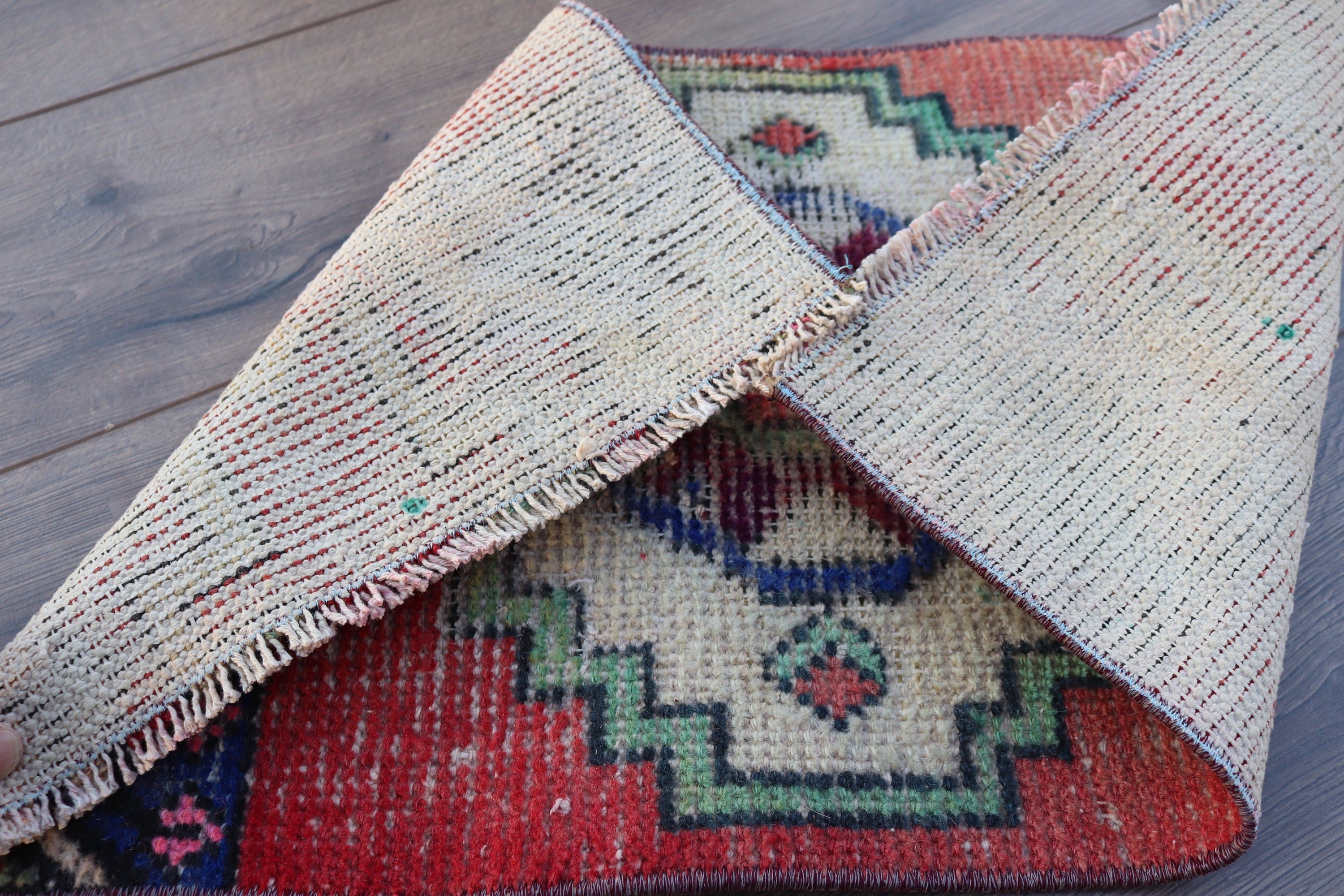 Oushak Halıları, Kırmızı Antika Halı, 1.3x2.2 ft Küçük Halı, Giriş Halıları, Araba Paspas Halıları, Vintage Halılar, Antika Halı, Banyo Paspası Sevimli Halı, Türk Halıları