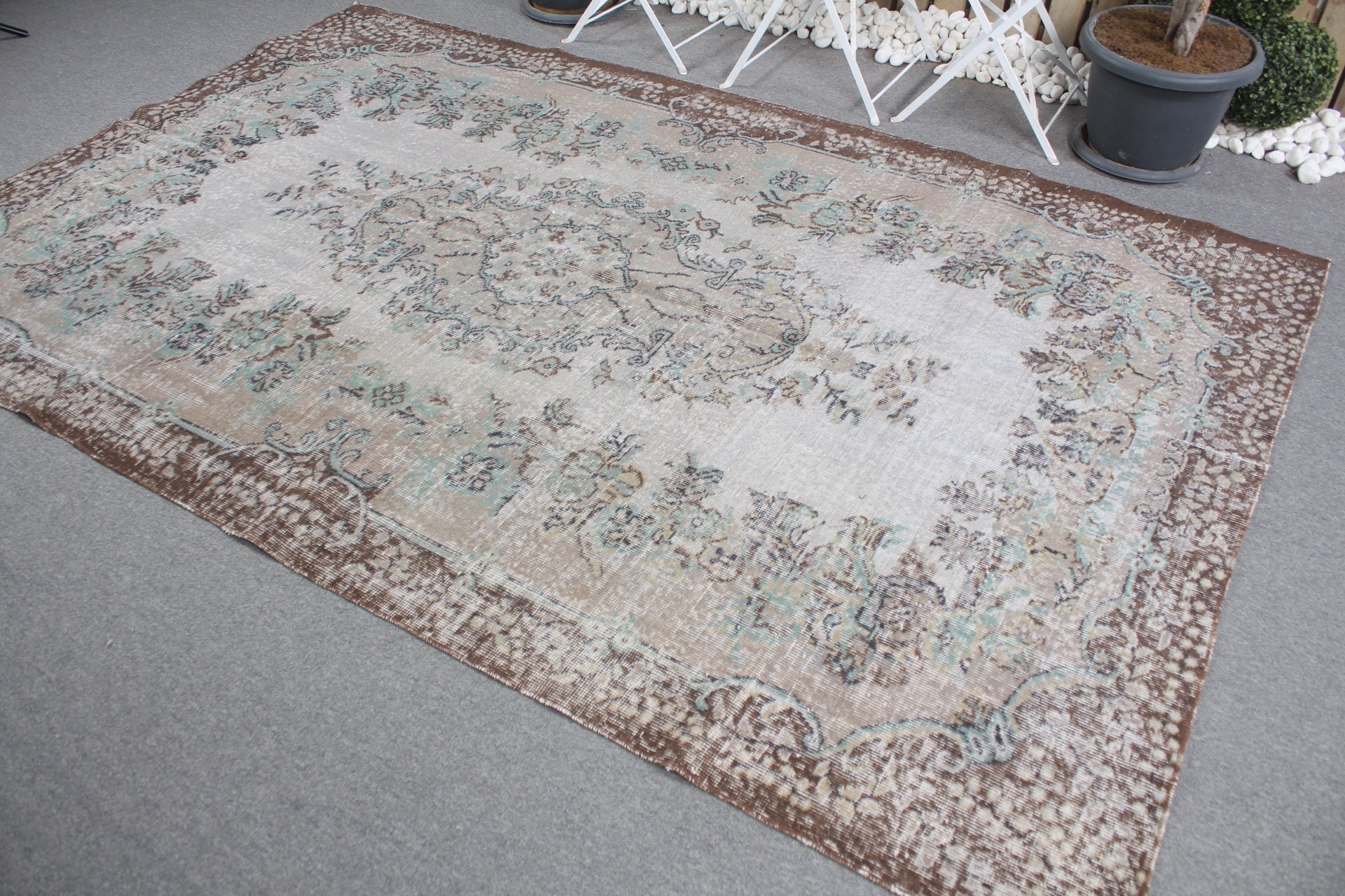 Cute Rug, 5.9x9.3 ft Large Rug, Living Room Rug, Turkish Rug, Gray Kitchen Rug, Oriental Rug, Home Decor Rug, Dining Room Rug, Vintage Rugs