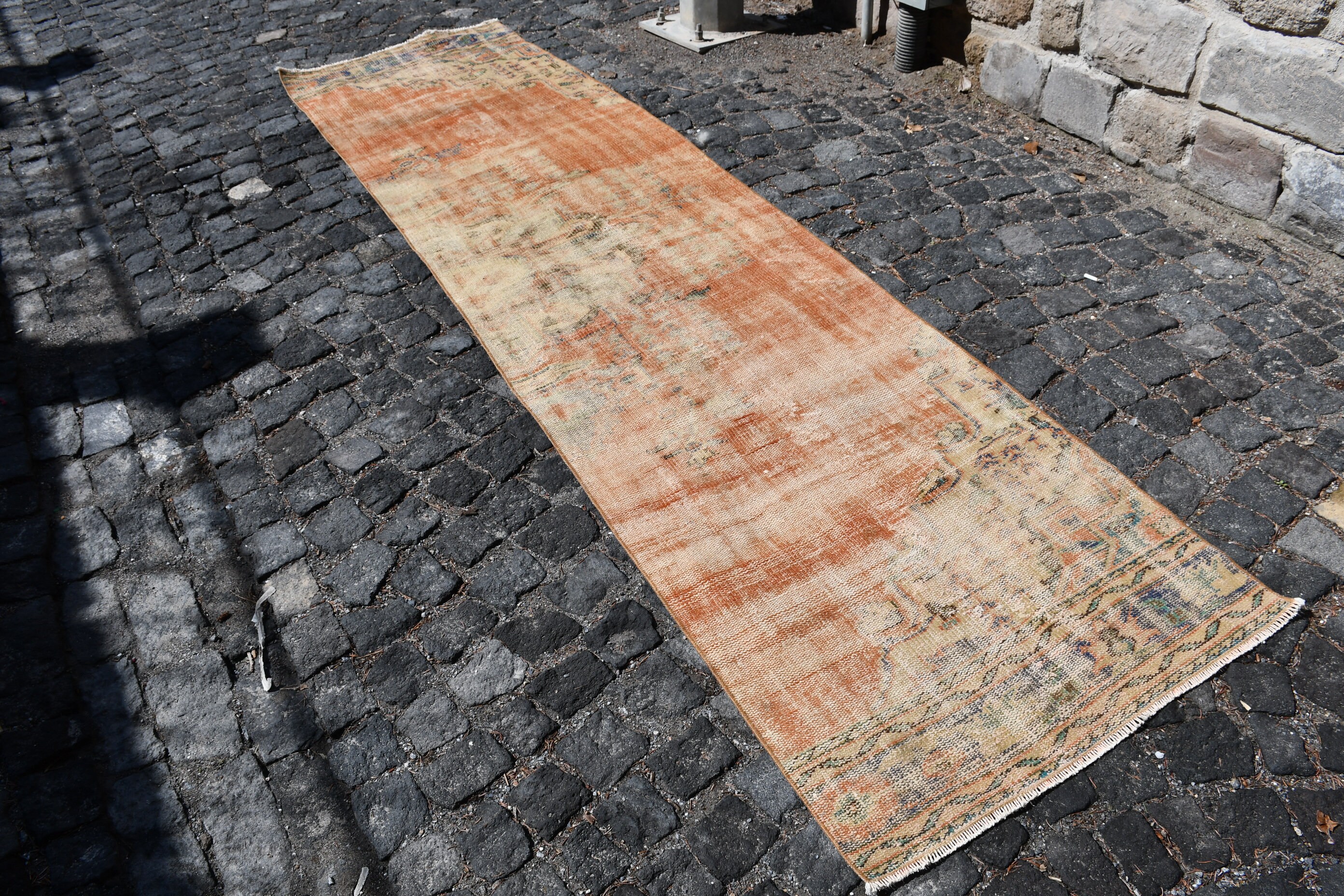 Oushak Runner Rug Rugs, 2.7x10.3 ft Runner Rug, Kitchen Rug, Vintage Rug, Turkish Rug, Oushak Rugs, Red Oushak Rug, Art Rug, Rugs for Stair