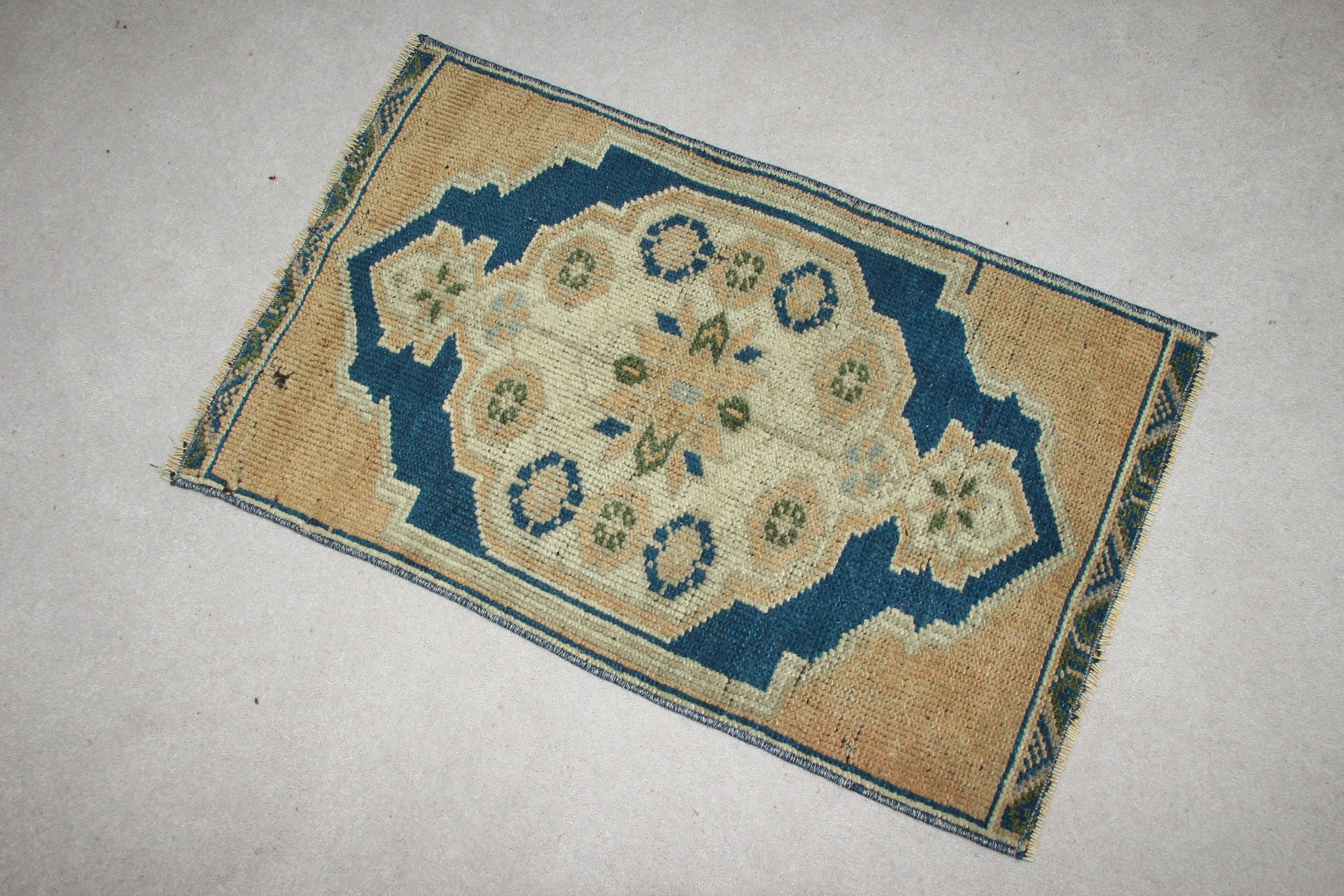 Vintage Rugs, Blue Moroccan Rugs, Cool Rug, Bedroom Rugs, 1.4x2.2 ft Small Rug, Turkish Rug, Moroccan Rug, Rugs for Bath, Door Mat Rugs