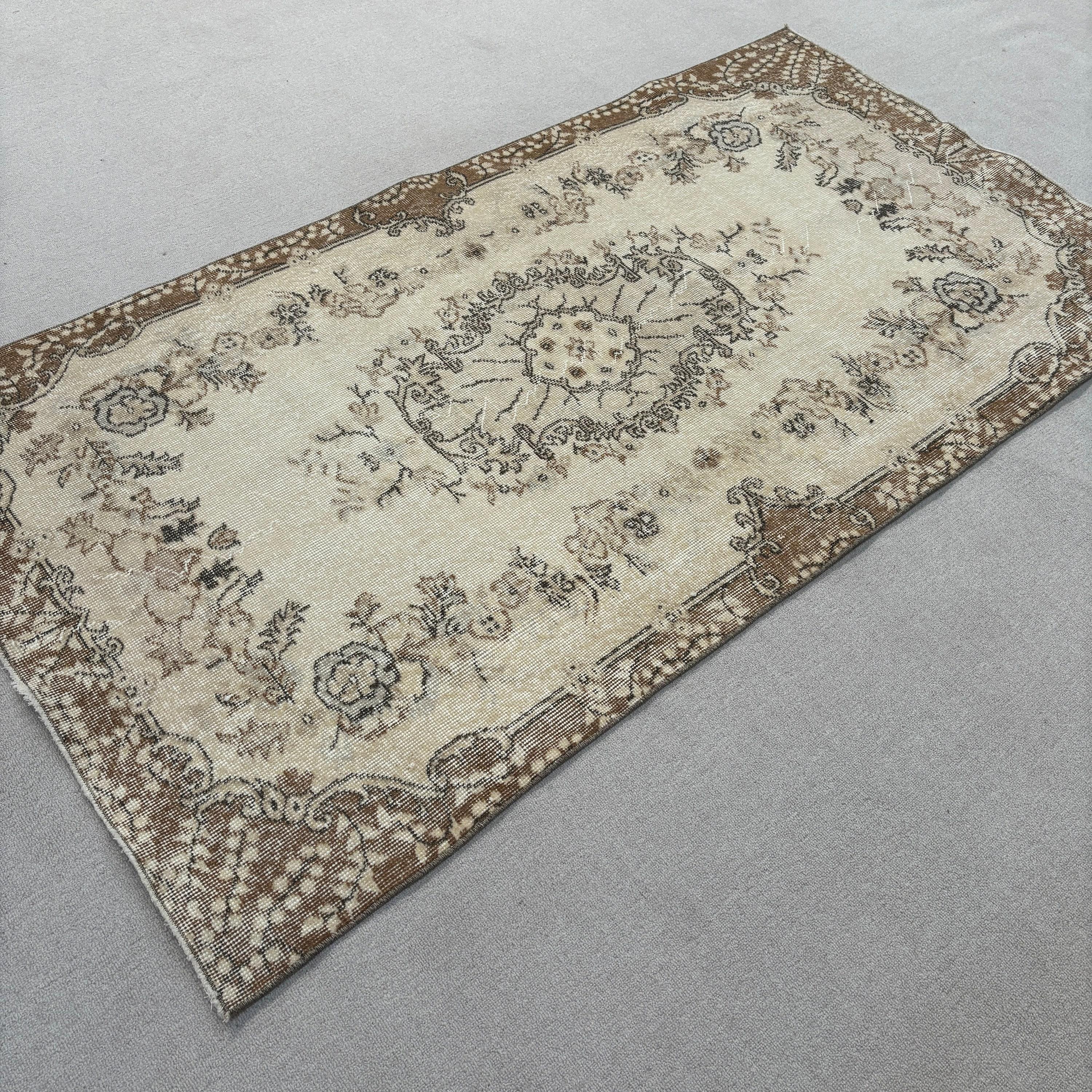 Beige Oushak Rug, Nursery Rugs, Handwoven Rug, Living Room Rug, Vintage Rug, Floor Rugs, Turkish Rug, 3.6x6.8 ft Area Rug