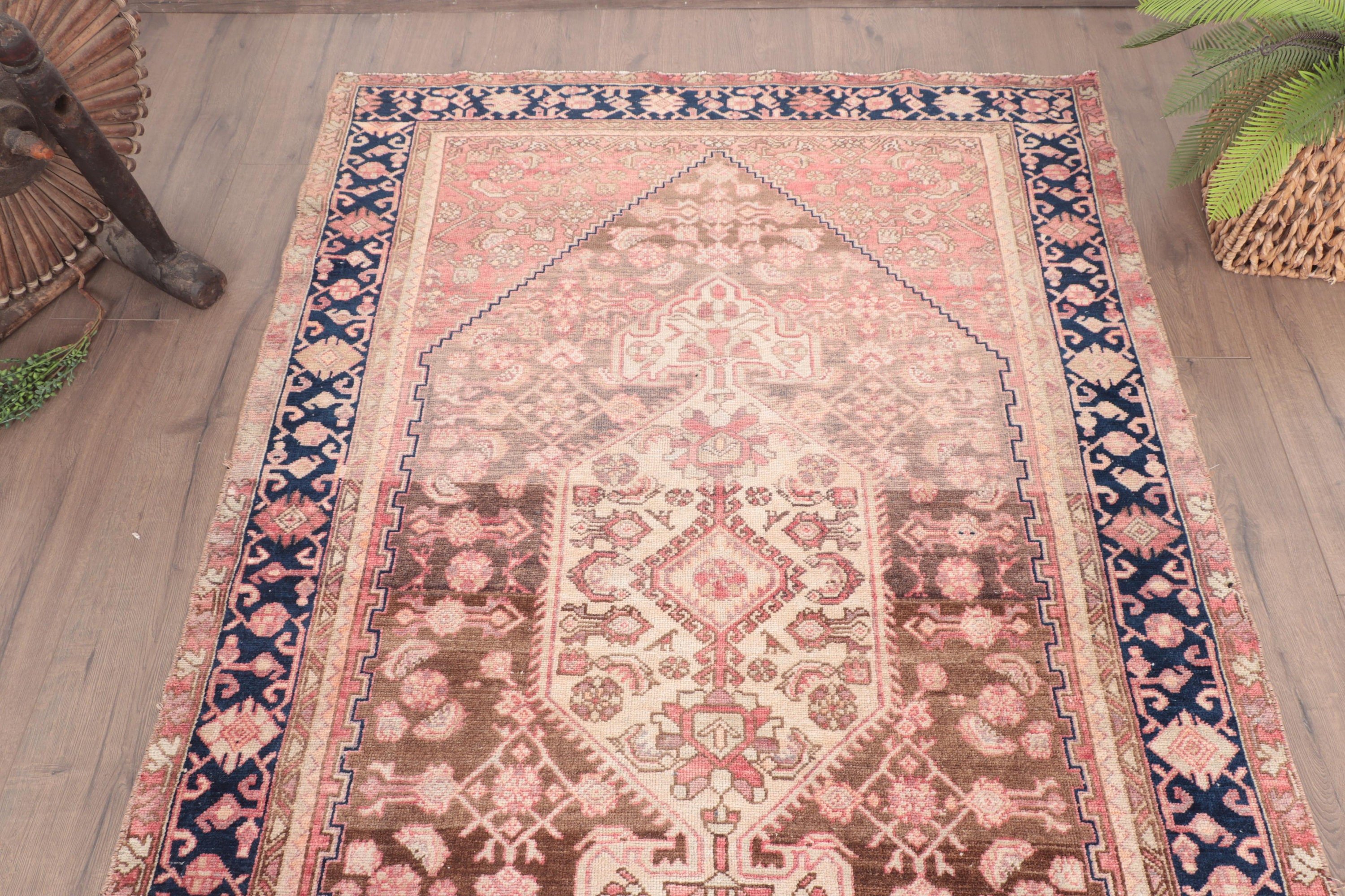 Indoor Rug, Pink Flatweave Rugs, Vintage Rugs, 4.2x6.7 ft Area Rug, Antique Rug, Dining Room Rugs, Turkish Rugs, Ethnic Rugs