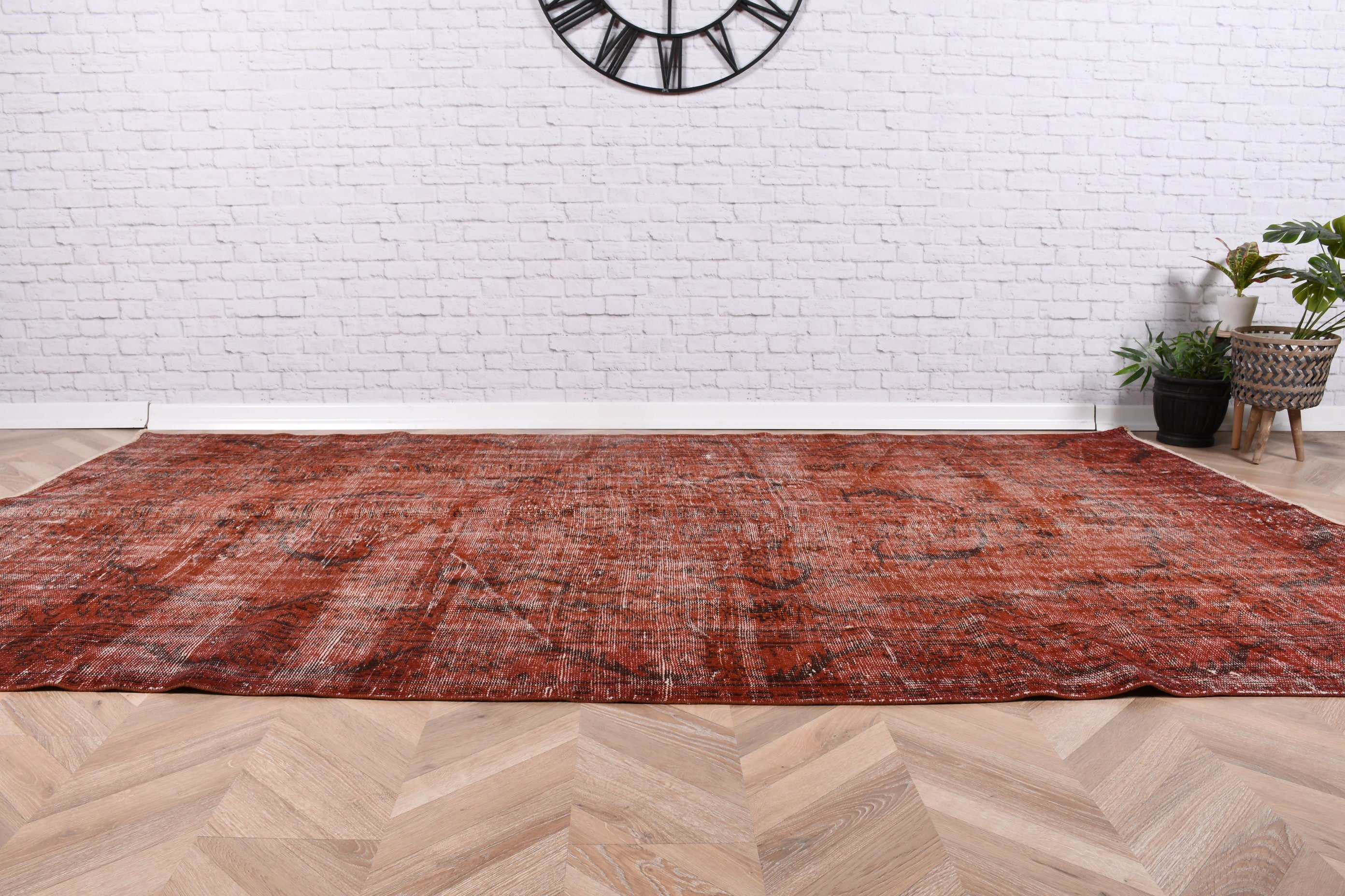 Yatak Odası Halıları, 5.2x9.4 ft Büyük Halı, Salon Halısı, Yün Halı, Turuncu Lüks Halılar, Egzotik Halılar, Vintage Halılar, Türk Halıları, Geometrik Halı