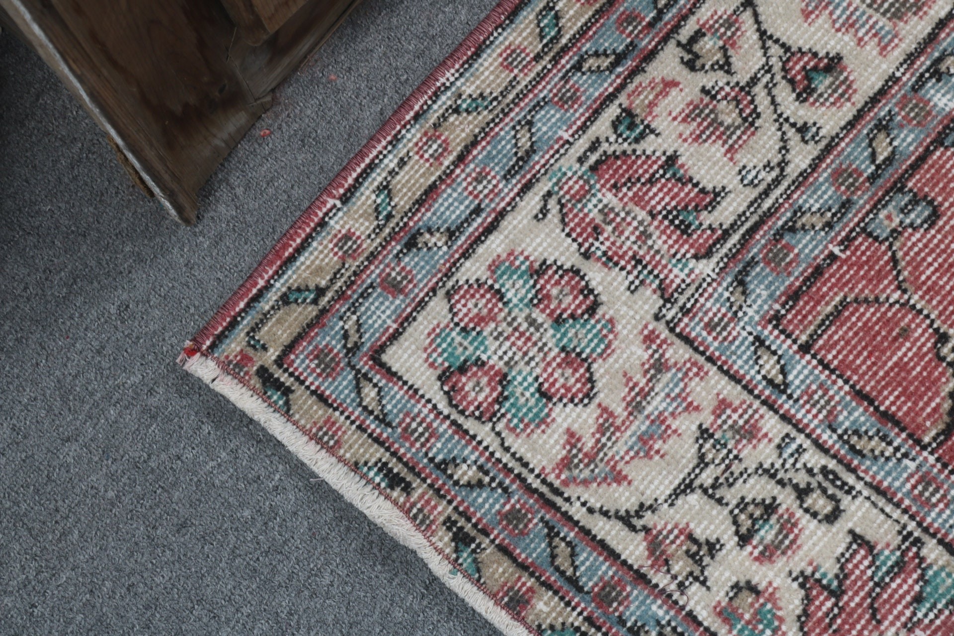 Turkish Rug, Kitchen Rugs, Vintage Rug, Oriental Rugs, Outdoor Rugs, Bedroom Rug, Red  1.4x2.9 ft Small Rugs, Moroccan Rug