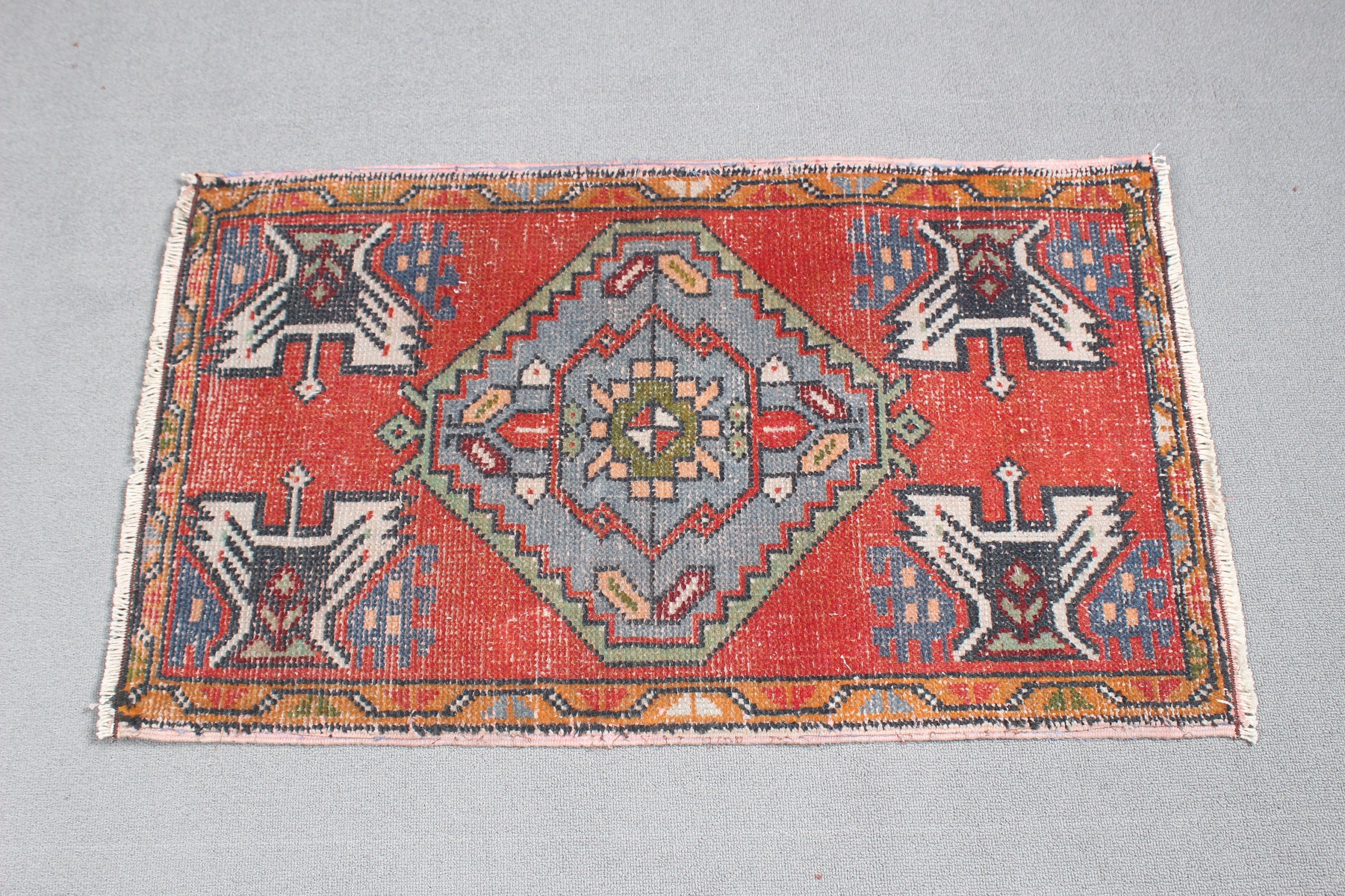 Neutral Rug, Red Anatolian Rug, Entry Rug, Car Mat Rug, Rugs for Kitchen, Turkish Rugs, Wool Rugs, 1.8x3 ft Small Rug, Vintage Rugs