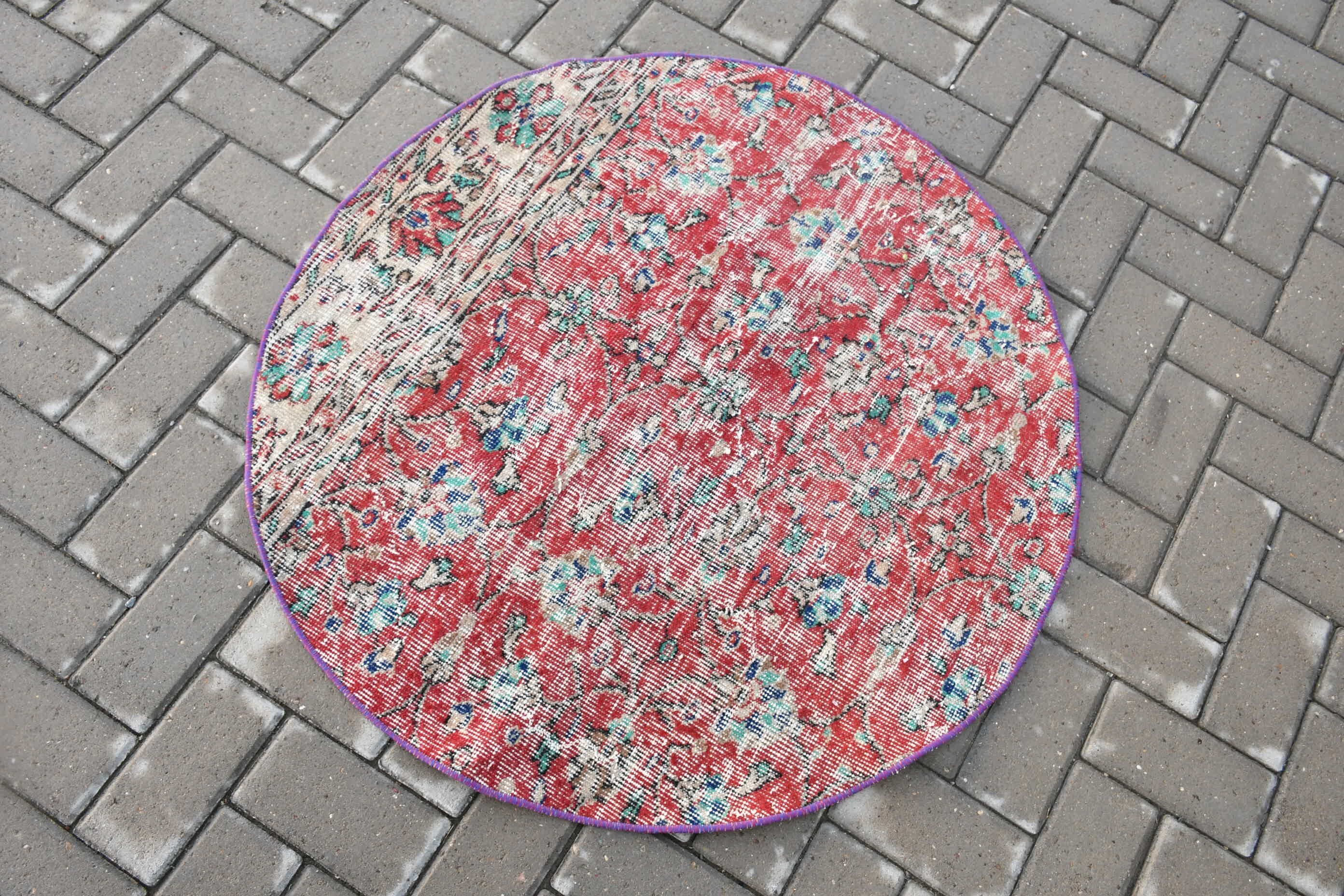 Kırmızı Yün Halılar, Yatak Odası Halıları, 3,2x3,2 ft Küçük Halılar, Vintage Halılar, Oryantal Halı, Mutfak Halıları, Çocuk Halıları, Antika Halı, Türk Halısı