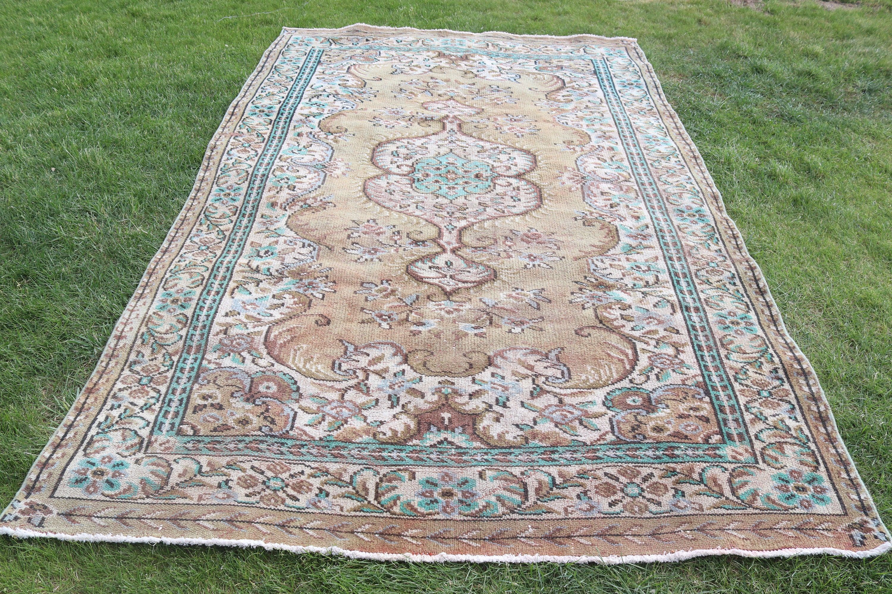 Ev Dekor Halısı, Vintage Halı, Oturma Odası Halısı, 5.9x9.2 ft Büyük Halılar, Bej Anadolu Halıları, Mutfak Halıları, Türk Halıları, Yatak Odası Halısı