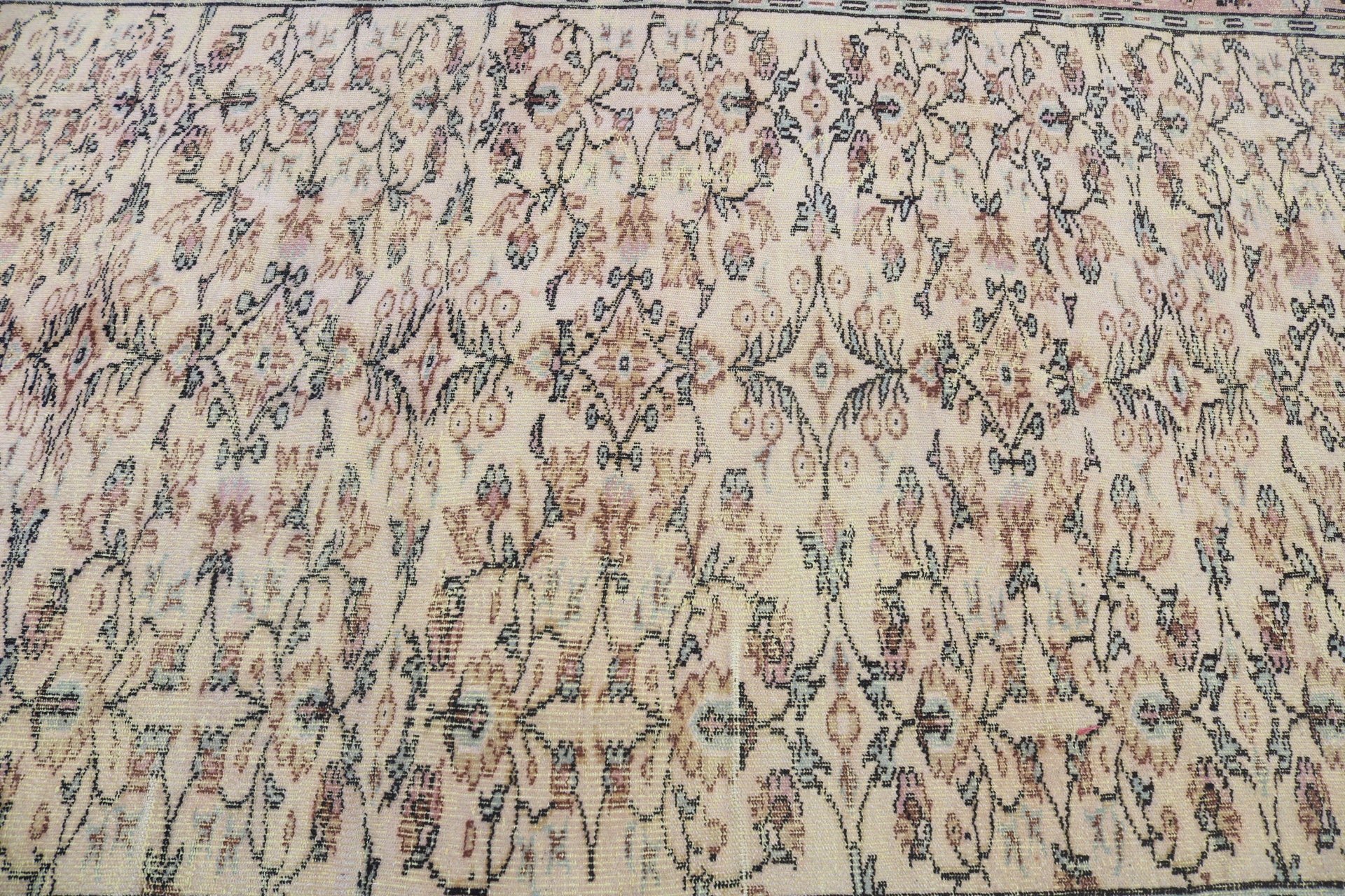 Büyük Vintage Halı, Egzotik Halı, Oturma Odası Halıları, 5.4x8.9 ft Büyük Halılar, Yün Halı, Sarı Boho Halı, Havalı Halılar, Türk Halısı, Vintage Halılar