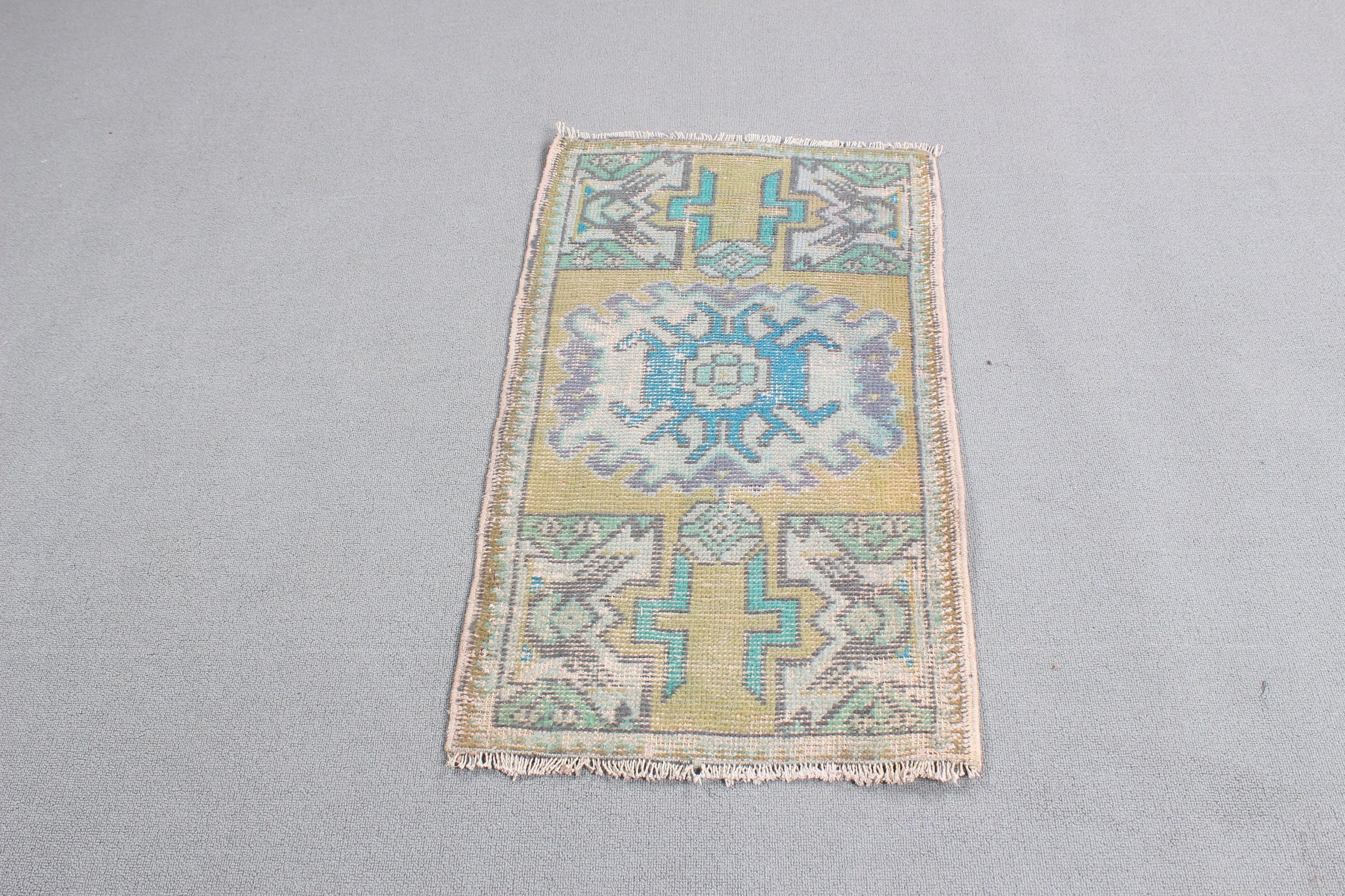 Vintage Halılar, Gri Zemin Halısı, Duvara Asılı Halılar, 1.7x2.9 ft Küçük Halı, Küçük Alan Halısı, Antika Halılar, Oryantal Halı, Kabile Halısı, Türk Halısı