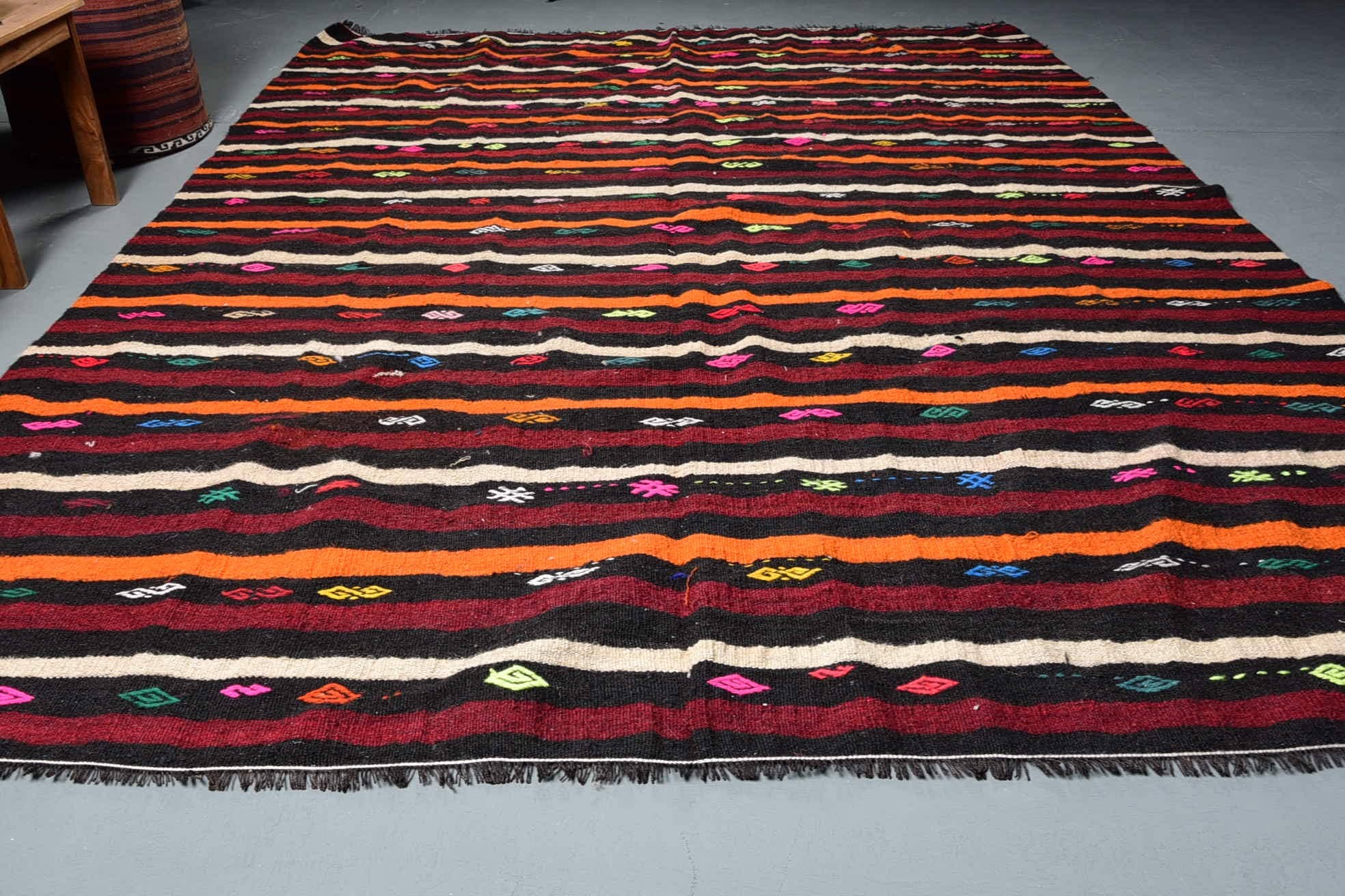 7.3x9.6 ft Büyük Boy Halı, Anadolu Halısı, Vintage Halı, Oturma Odası Halıları, Türk Halısı, Yer Halısı, Kilim, Yemek Odası Halısı, Ev Dekor Halısı