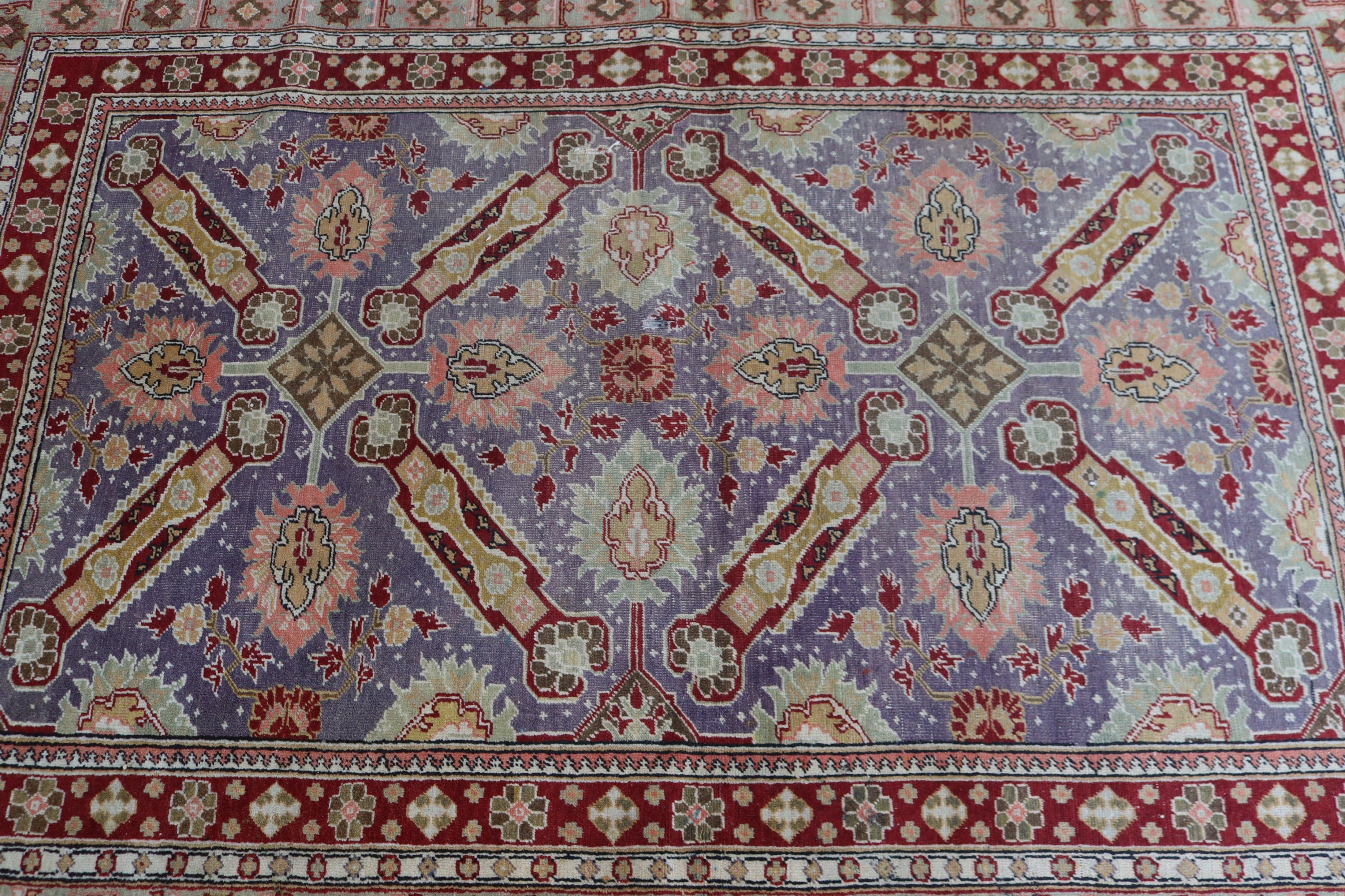 Türk Halıları, Boho Vurgulu Halı, Vintage Halılar, Mor Ev Dekorasyonu Halıları, Mutfak Halısı, Oryantal Halılar, Açıklama Halısı, 3,9x5,4 ft Vurgulu Halılar