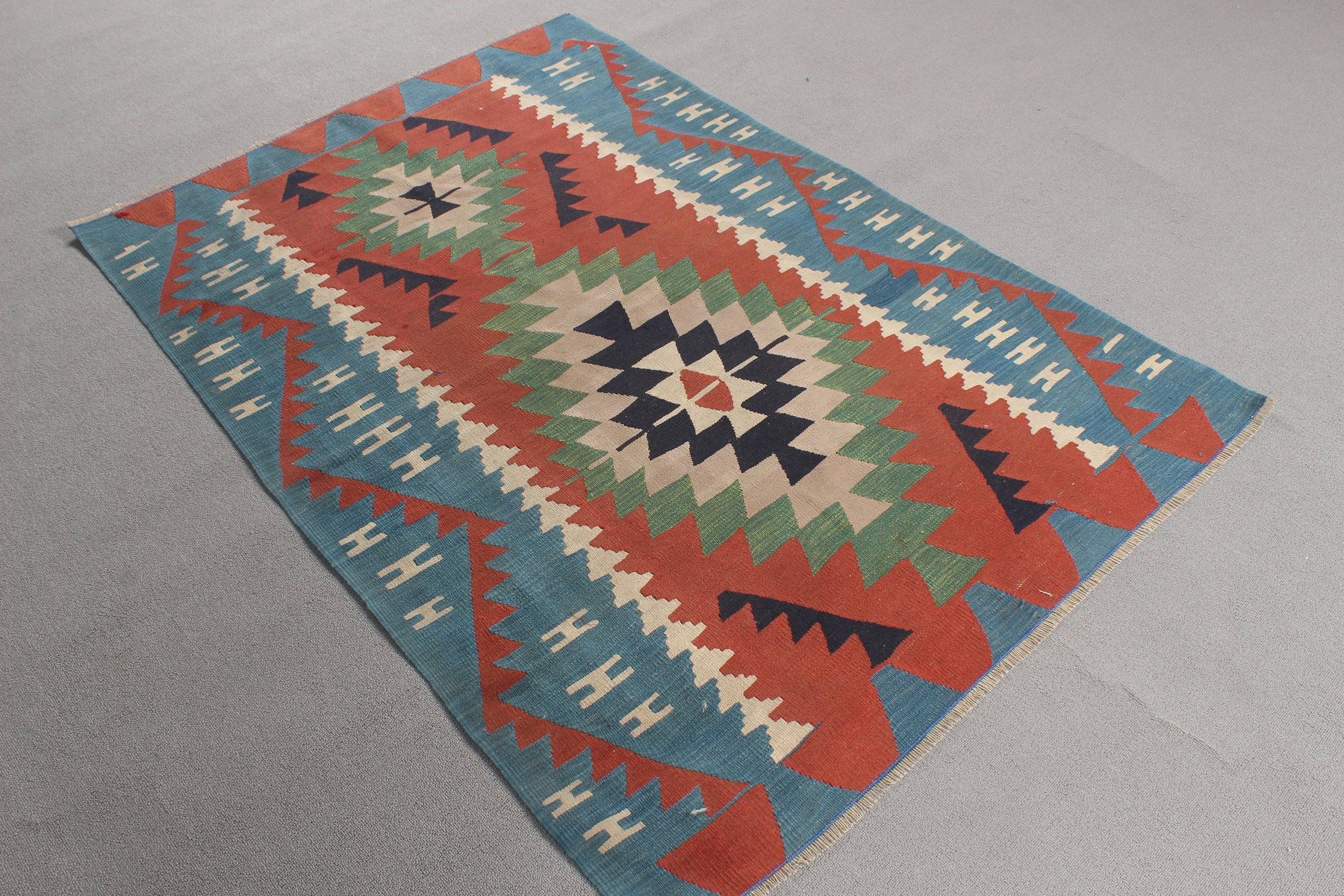 Çocuk Halısı, Yatak Odası Halısı, Vintage Halılar, Fas Halıları, Kırmızı Antika Halı, Türk Halıları, Vintage Vurgulu Halılar, 3,9x5,4 ft Accent Halı, Kilim