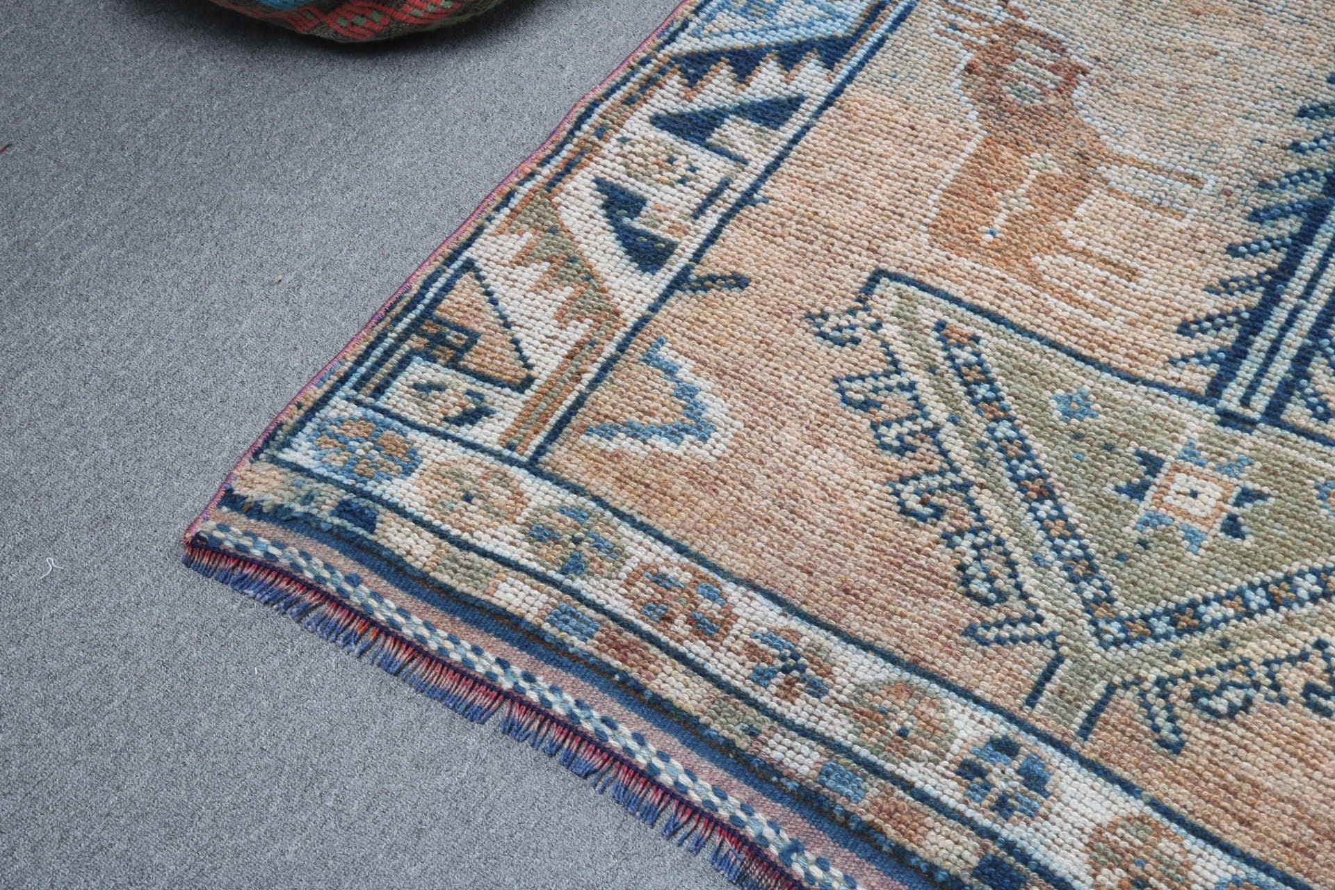 Long Runner Rug, Vintage Rug, 3.7x10.7 ft Runner Rugs, Kitchen Rug, Turkish Rugs, Aztec Rug, Anatolian Rugs, Brown Cool Rug, Neutral Rugs