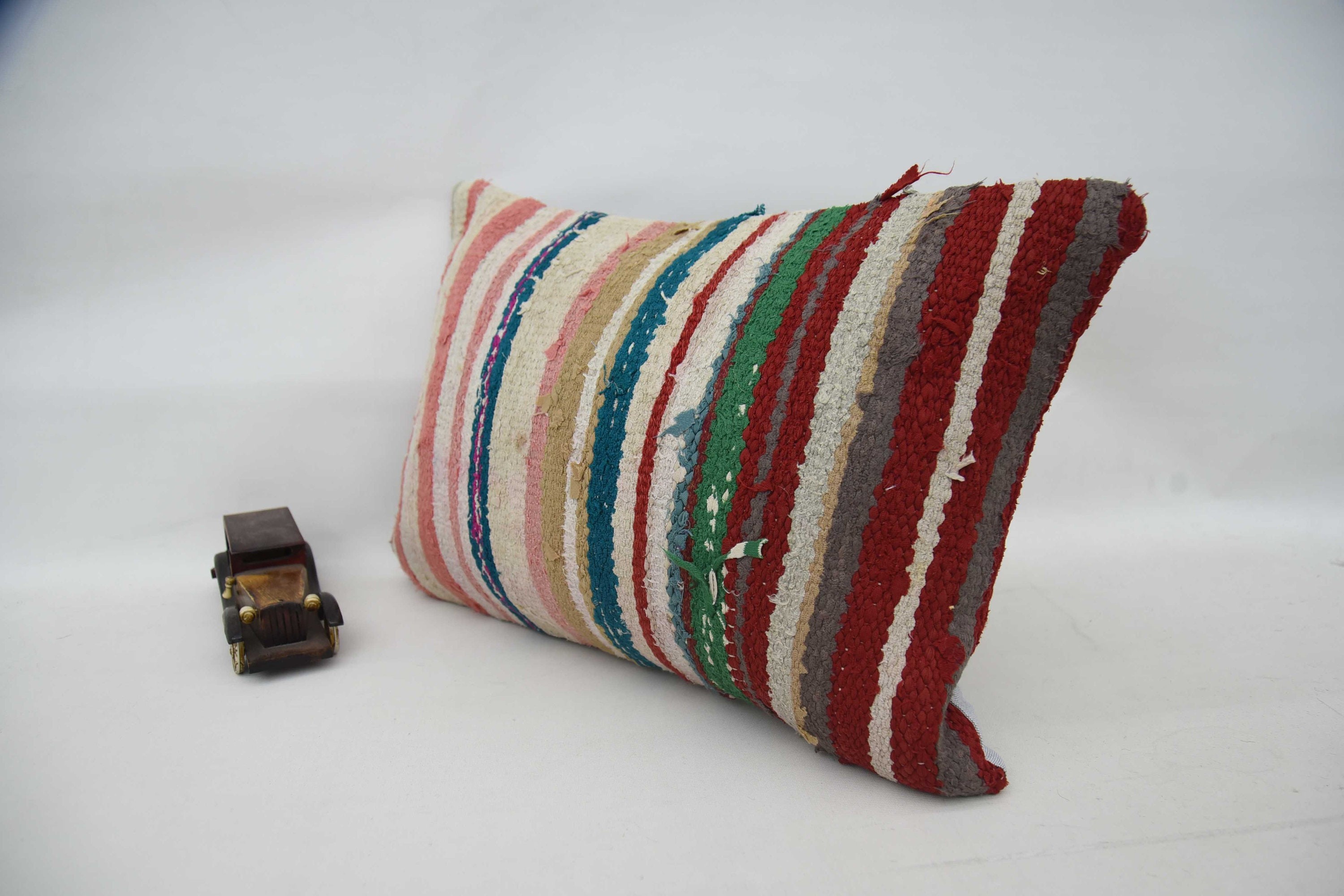 16"x24" Red Pillow Sham, Kilim Pillow, Luxury Cushion Cover, Sofa Bolster Cushion, Throw Kilim Pillow, Turkish Pillow, Retro Cushion Cover