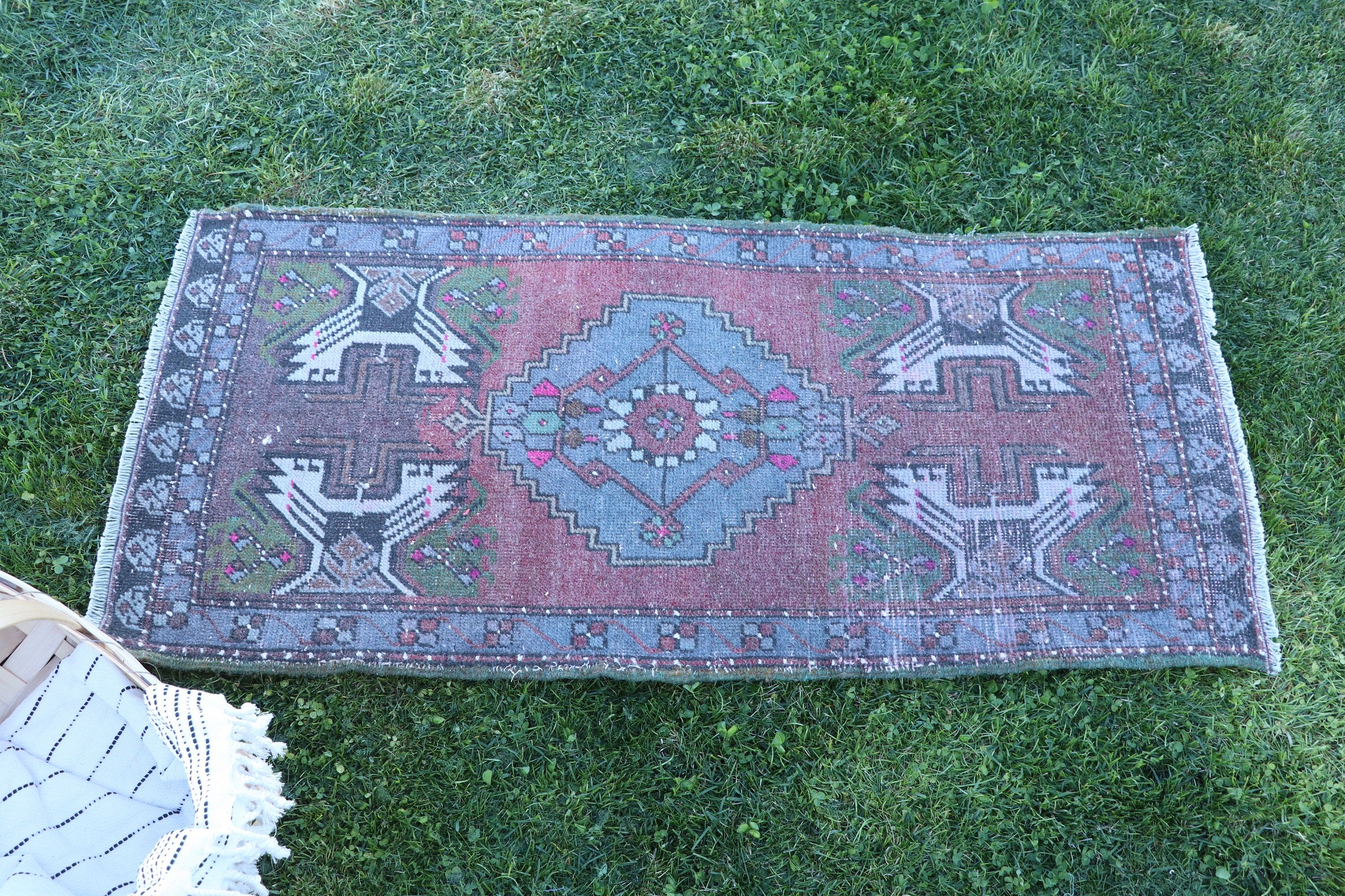 Bath Rugs, Turkey Rugs, Vintage Rug, Turkish Rugs, Oriental Rugs, Purple Statement Rug, Boho Rugs, 1.6x3.6 ft Small Rugs, Wall Hanging Rugs