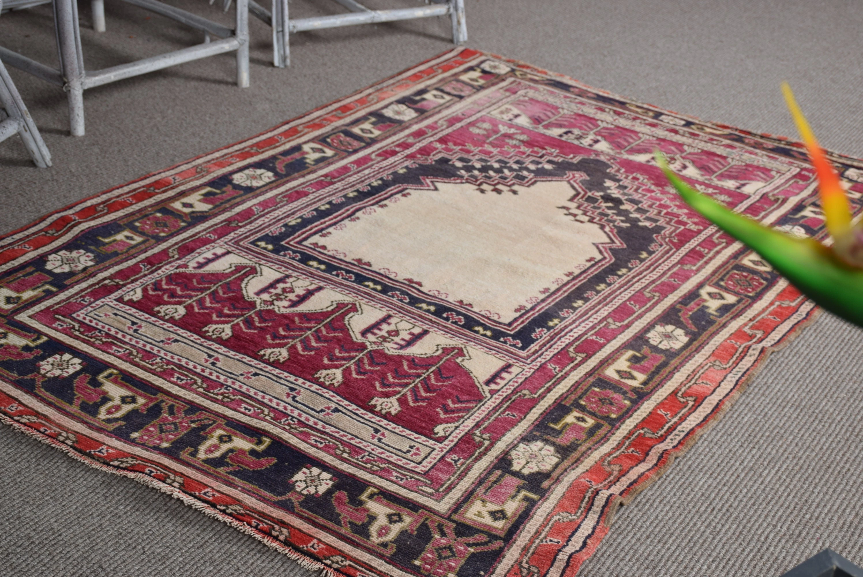 Pink Oriental Rug, Nursery Rug, Rugs for Nursery, Anatolian Rugs, Bedroom Rugs, 4x6 ft Accent Rugs, Vintage Rug, Turkish Rug, Wool Rugs