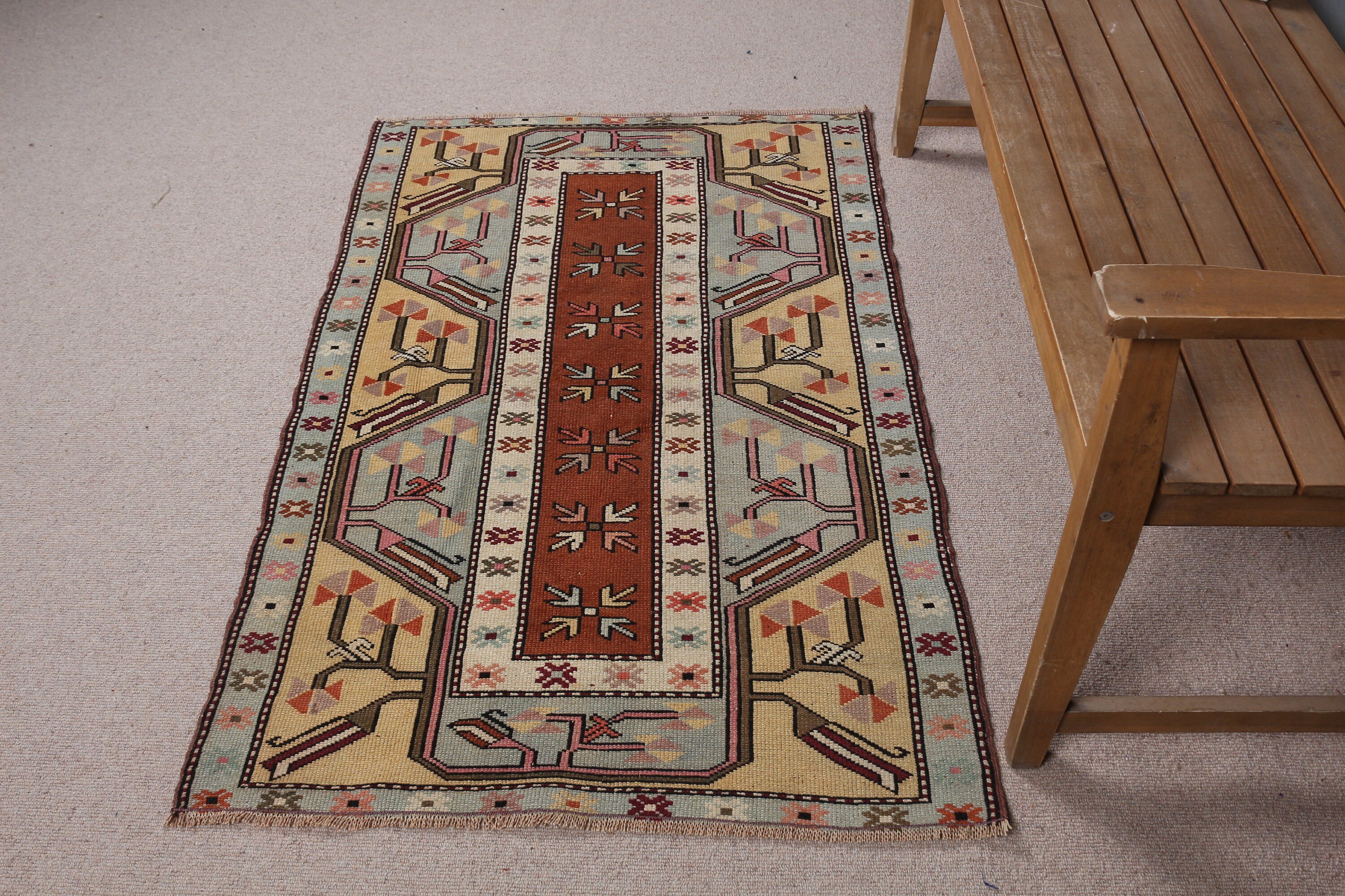 Bath Rugs, Vintage Rug, Bedroom Rug, Moroccan Rug, Dorm Rug, 2.9x4.6 ft Small Rug, Anatolian Rug, Old Rug, Green Kitchen Rug, Turkish Rug