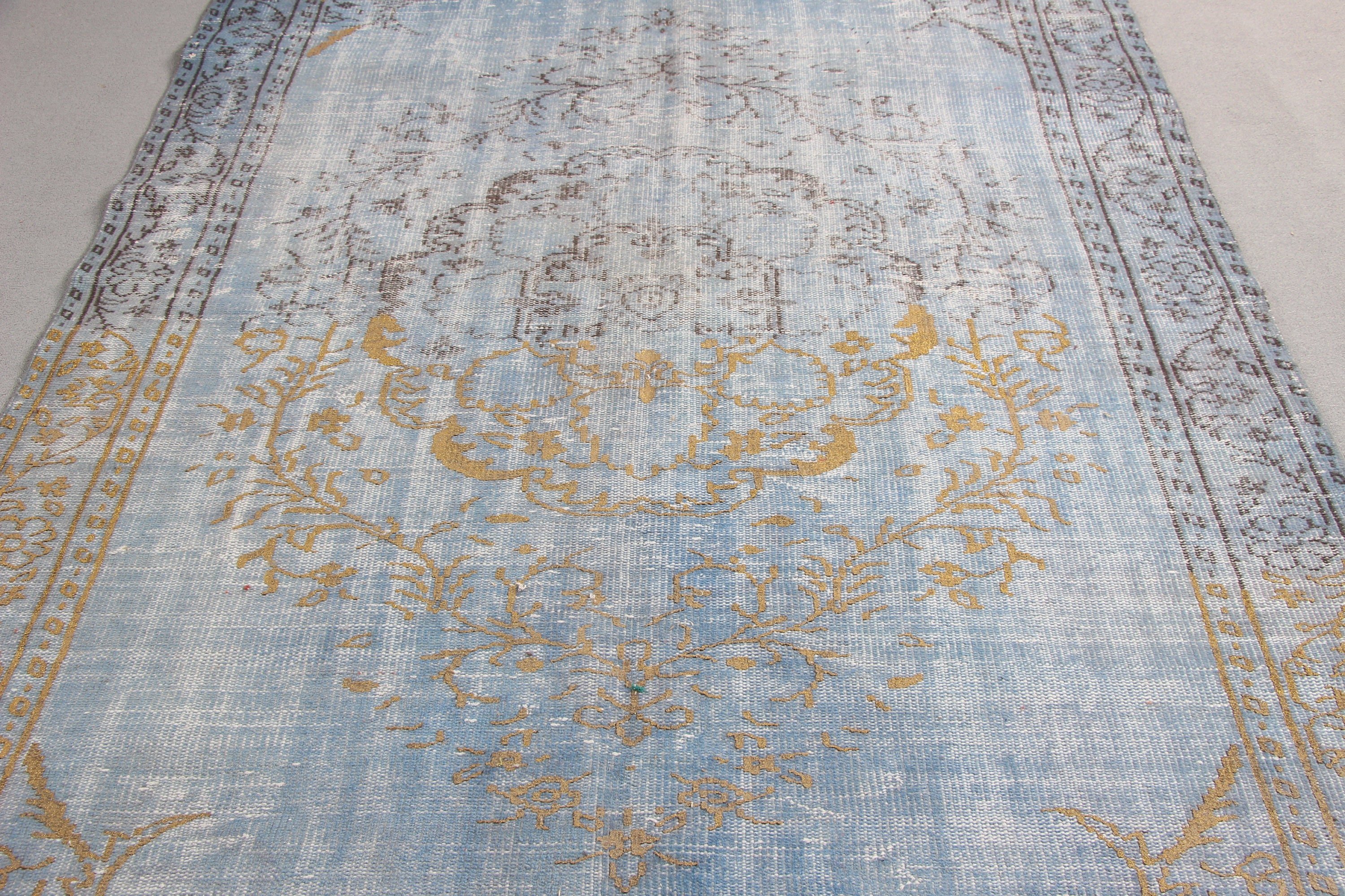 Cool Rugs, Vintage Rug, Large Vintage Rug, Turkish Rug, 5.6x9.5 ft Large Rugs, Oriental Rugs, Blue Anatolian Rugs, Living Room Rug