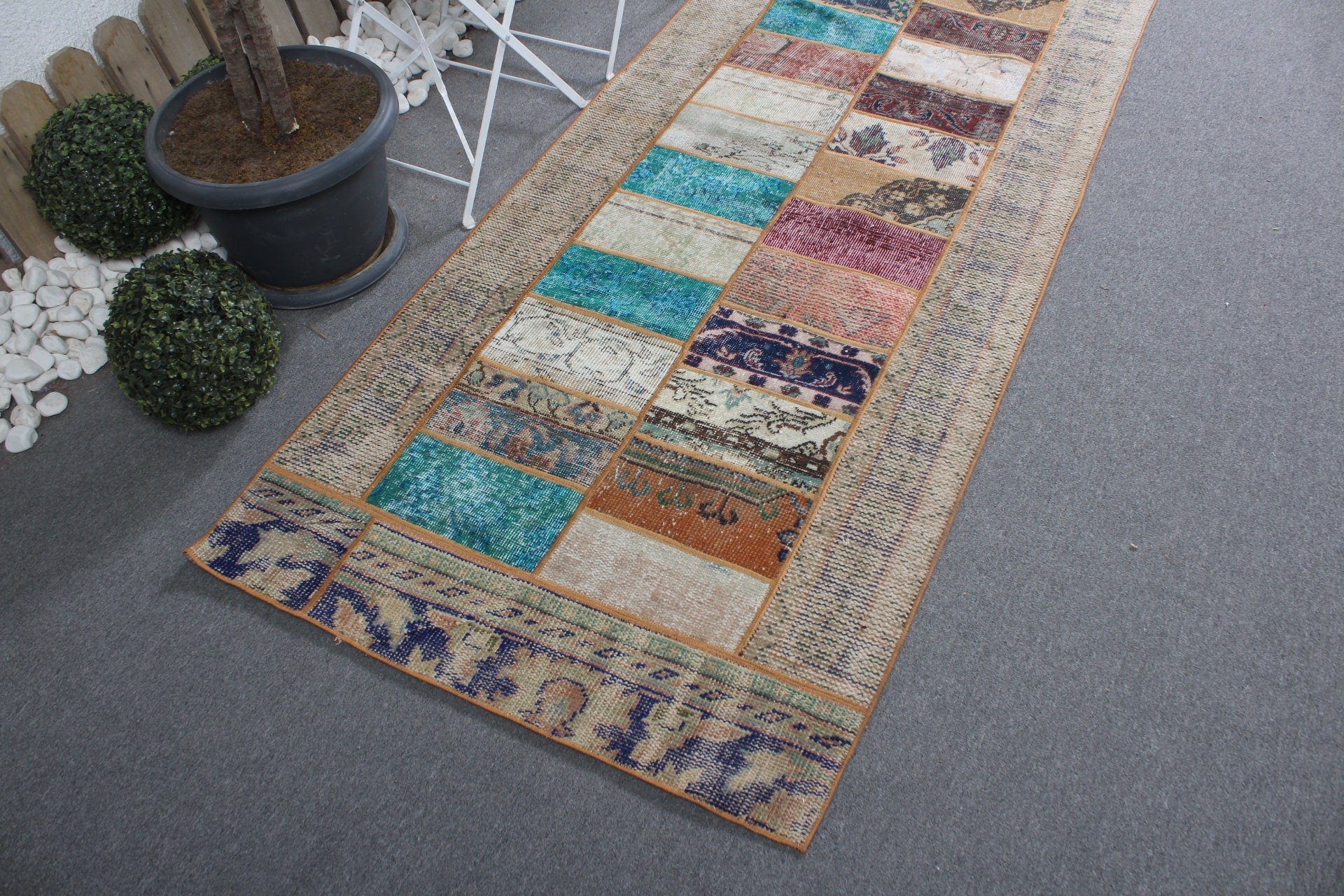 Rainbow Antique Rug, Bedroom Rug, Vintage Rug, 3.2x9.8 ft Runner Rugs, Turkish Rugs, Rugs for Runner, Corridor Rugs, Stair Rugs, Cool Rugs