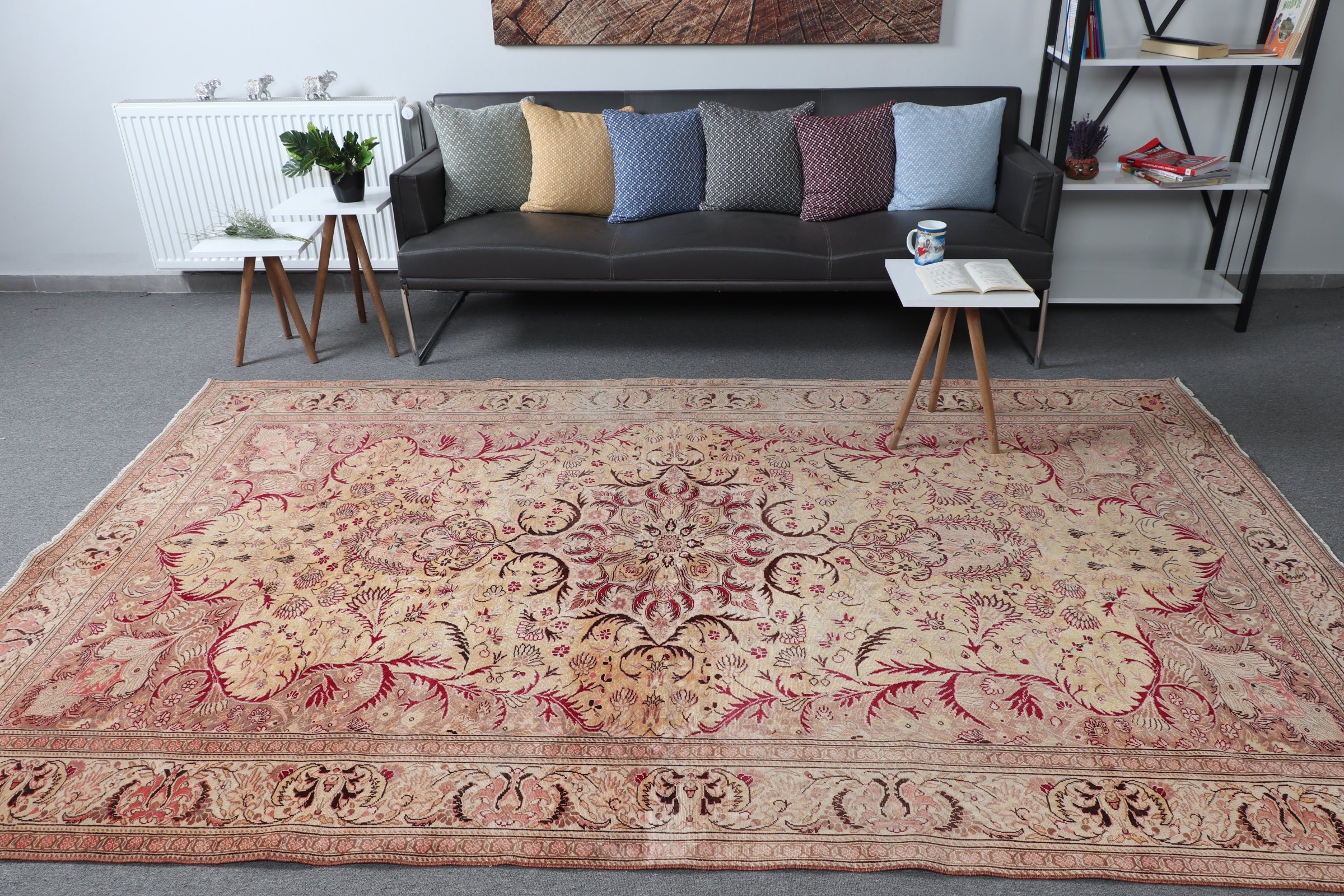 Pale Rugs, Dining Room Rug, 6.1x9.7 ft Large Rug, Salon Rug, Turkish Rug, Floor Rugs, Vintage Rug, Home Decor Rug, Red Anatolian Rugs