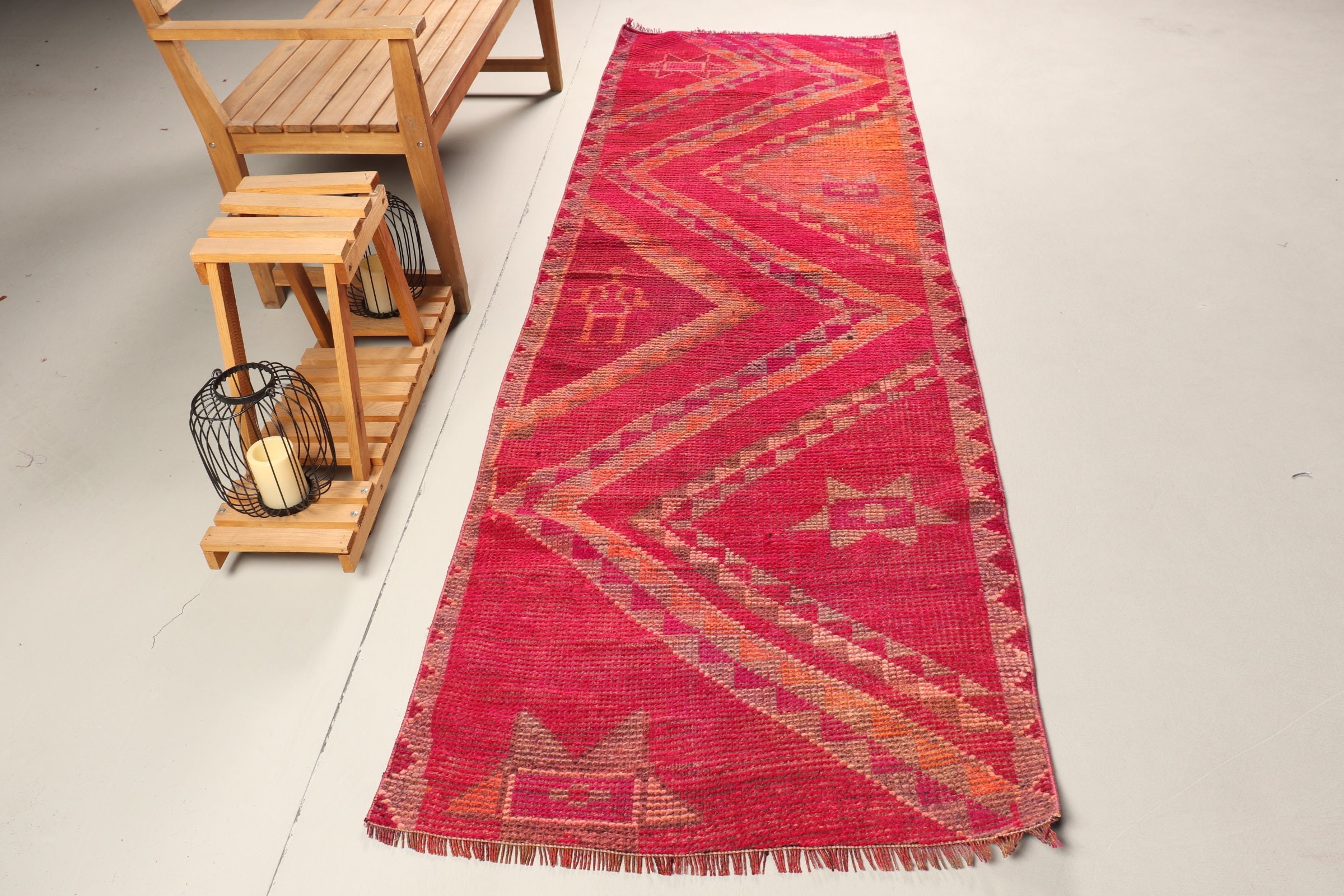 Orange Anatolian Rug, Corridor Rug, Hallway Rugs, 3.1x9.5 ft Runner Rug, Antique Rug, Vintage Rugs, Boho Rug, Turkish Rug, Anatolian Rug