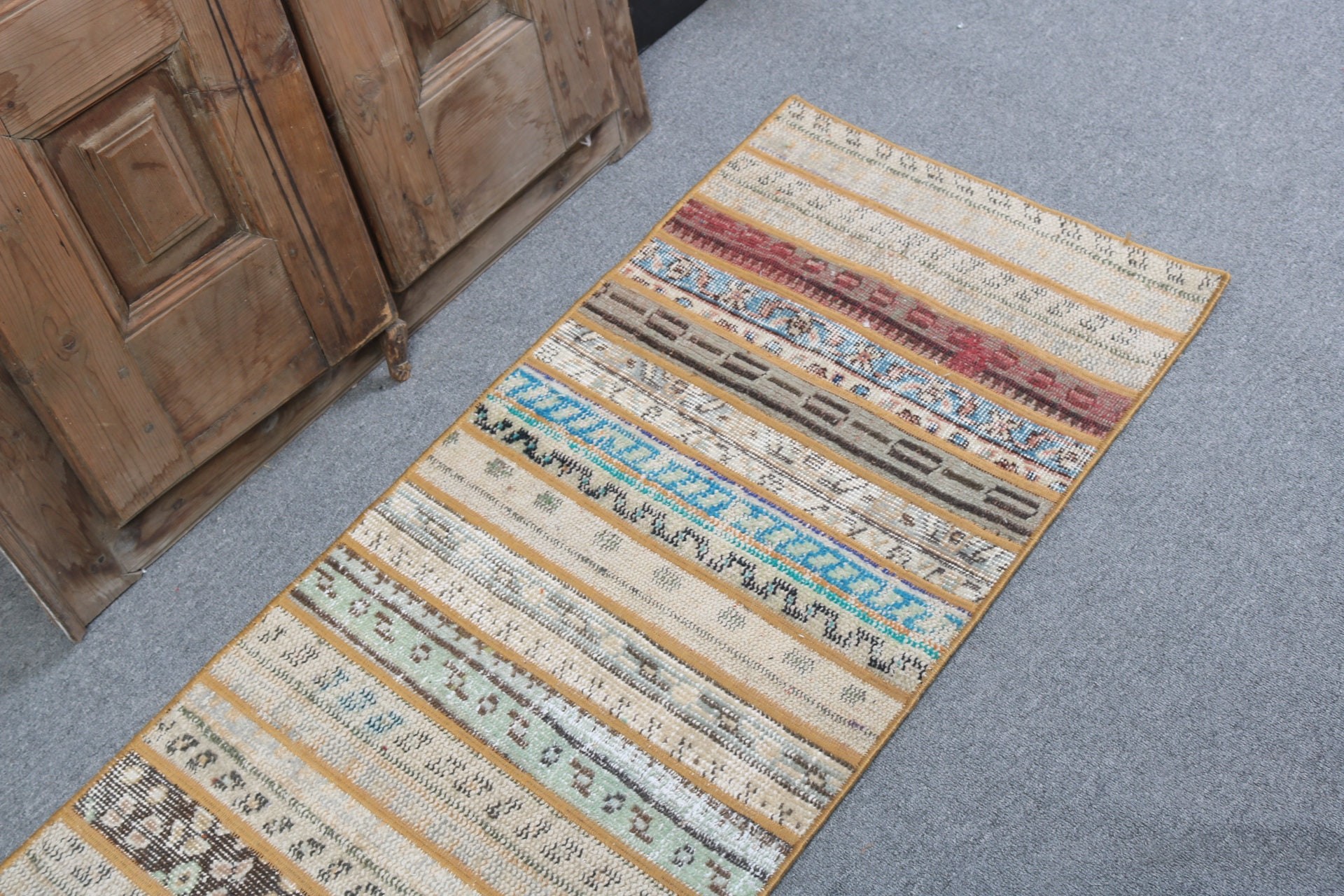 Banyo Halıları, Bej Mutfak Halıları, Lüks Halılar, El Yapımı Halı, Boho Halılar, 1.8x3.9 ft Küçük Halılar, Kapı Paspas Halıları, Vintage Halı, Türk Halısı