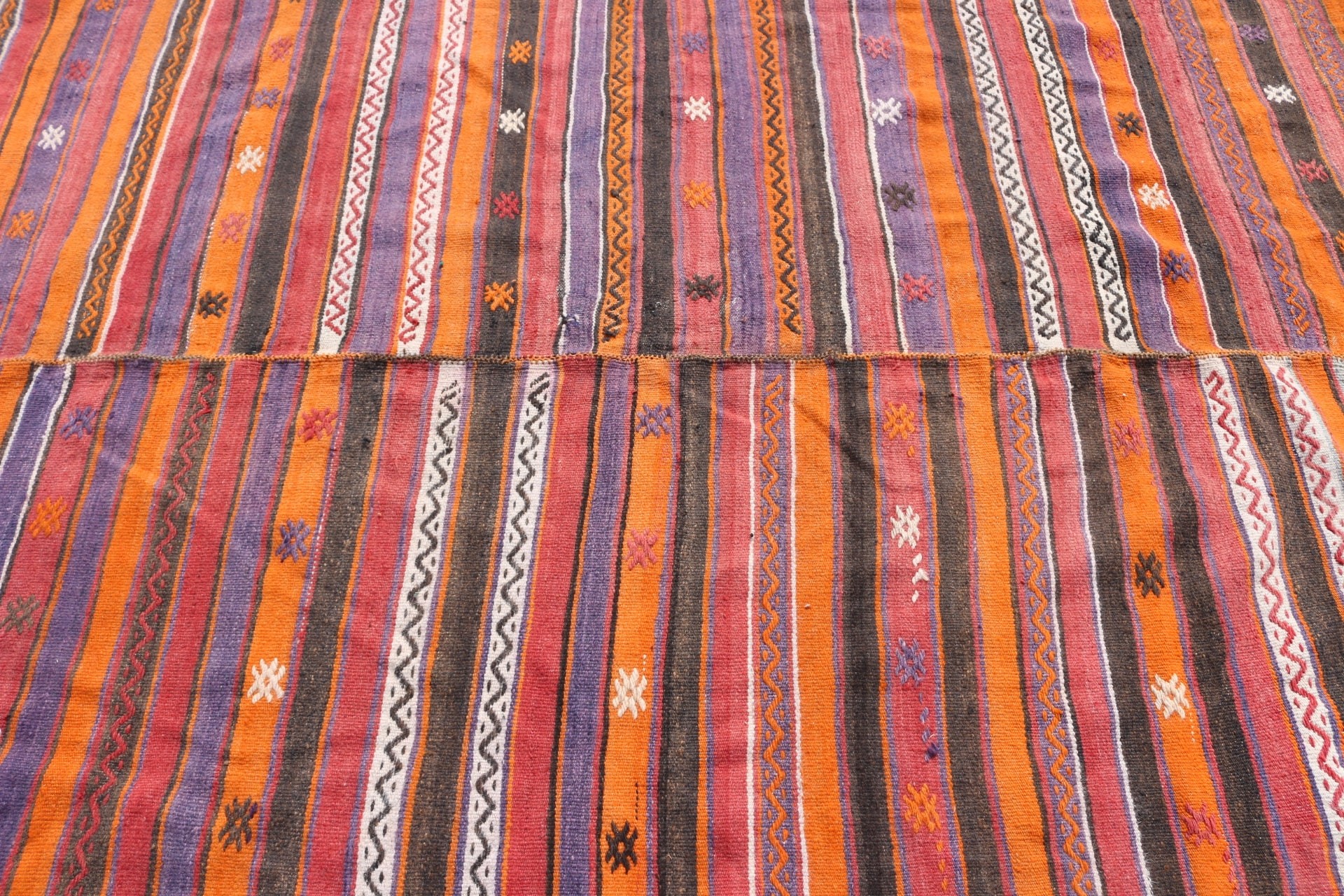 Kilim, Fas Halıları, Yemek Odası Halıları, Turuncu Yer Halısı, Salon Halısı, 5,3x8,3 ft Büyük Halı, Oryantal Halı, Türk Halısı, Eski Halı, Vintage Halılar