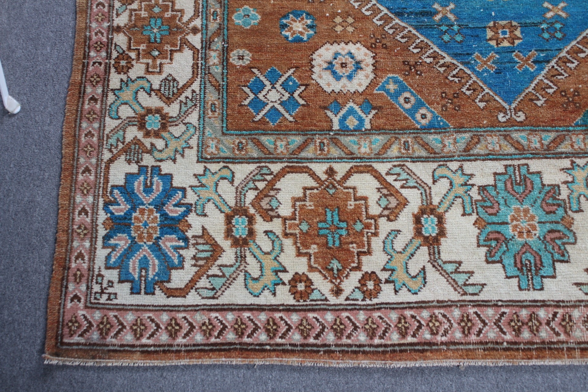 Vintage Halı, Türk Halısı, Fas Halısı, 5.1x7.9 ft Büyük Halı, Kahverengi Antika Halı, Salon Halıları, Yatak Odası Halıları, Yatak Odası Halıları