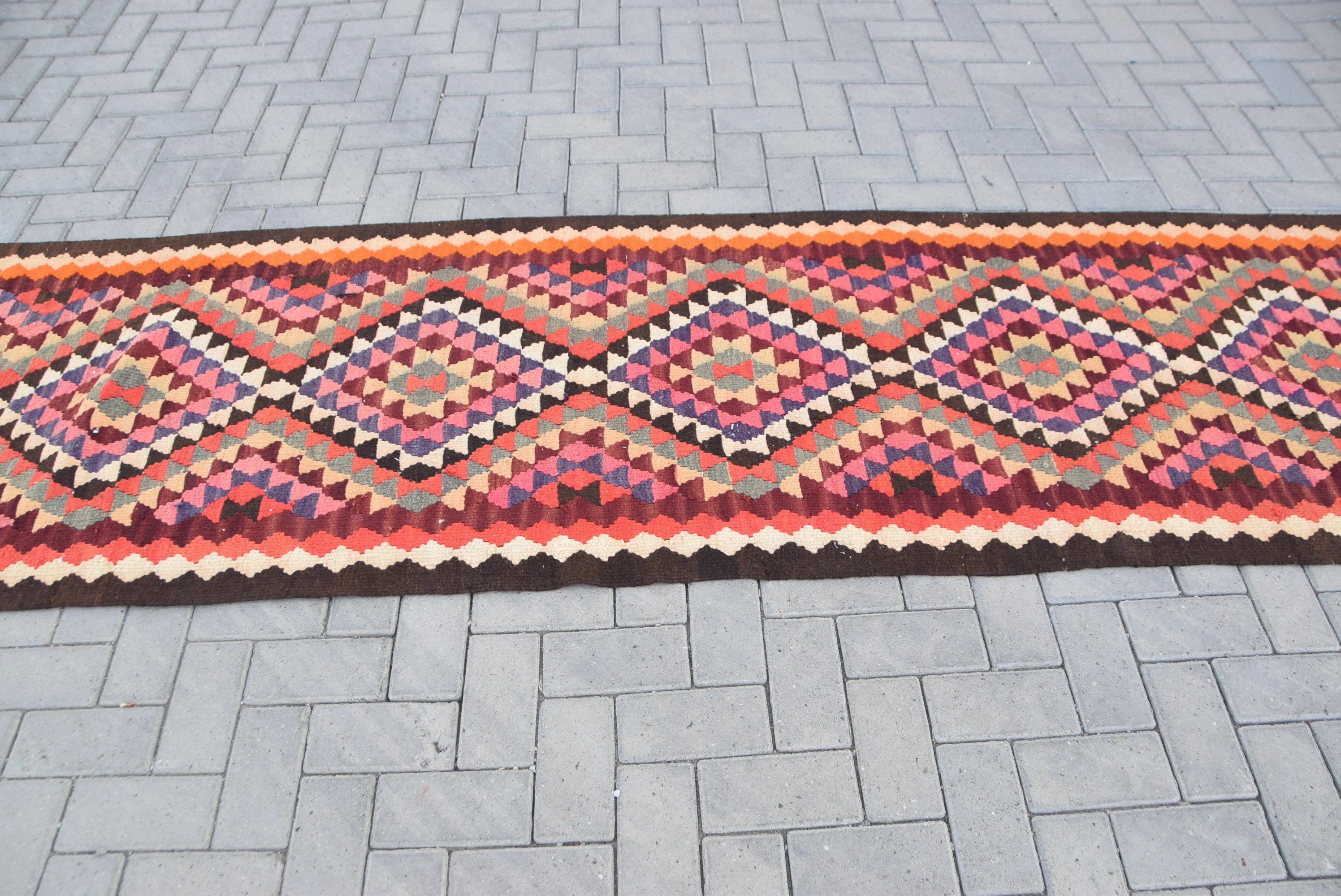 Red Kitchen Rug, Oushak Rug, Vintage Rug, Floral Runner Rug Rugs, Rugs for Runner, 2.9x10.9 ft Runner Rug, Turkish Rug, Antique Rugs