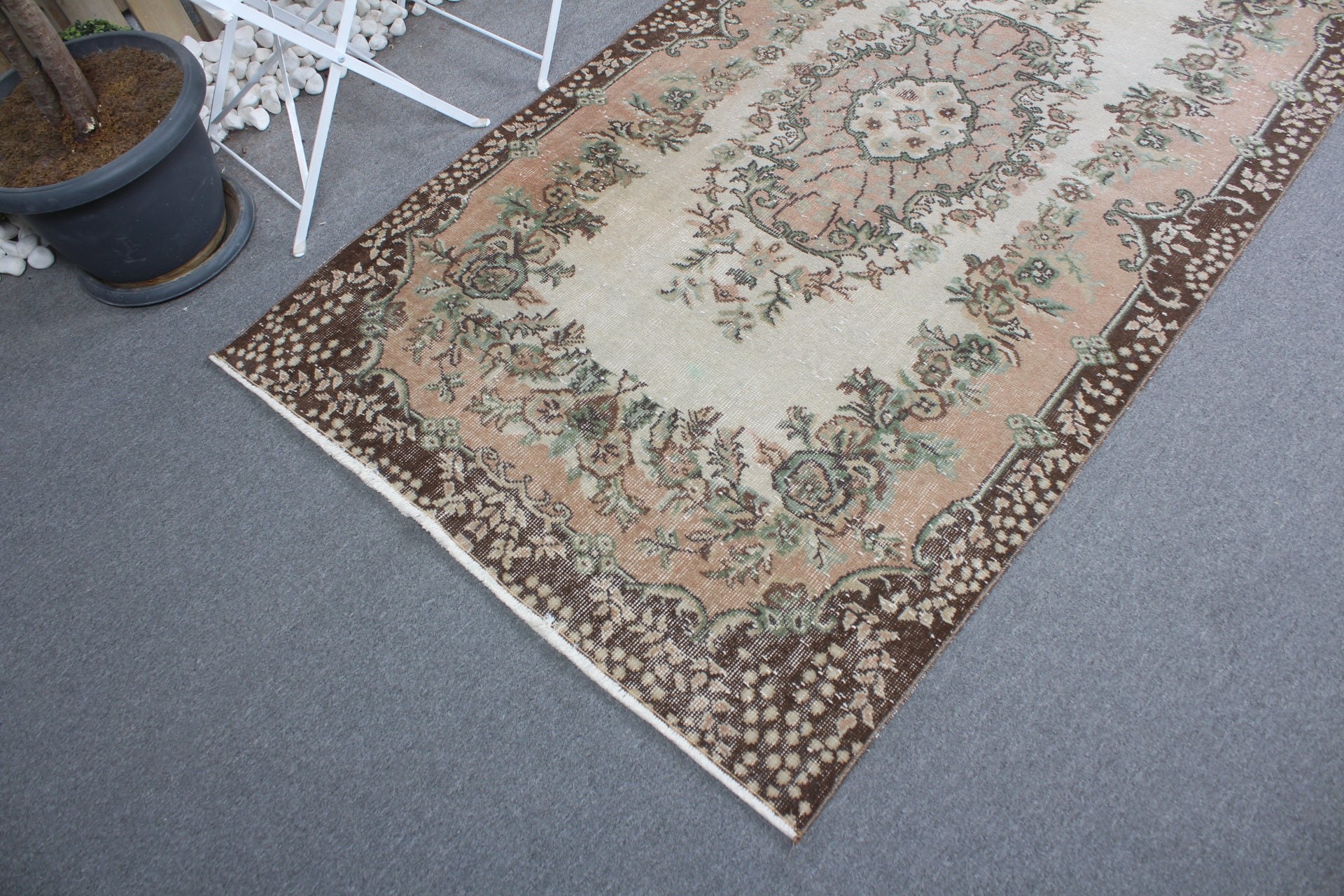 Living Room Rug, Rugs for Dining Room, Vintage Rug, Beige  3.9x7.1 ft Area Rug, Oriental Rug, Turkish Rug