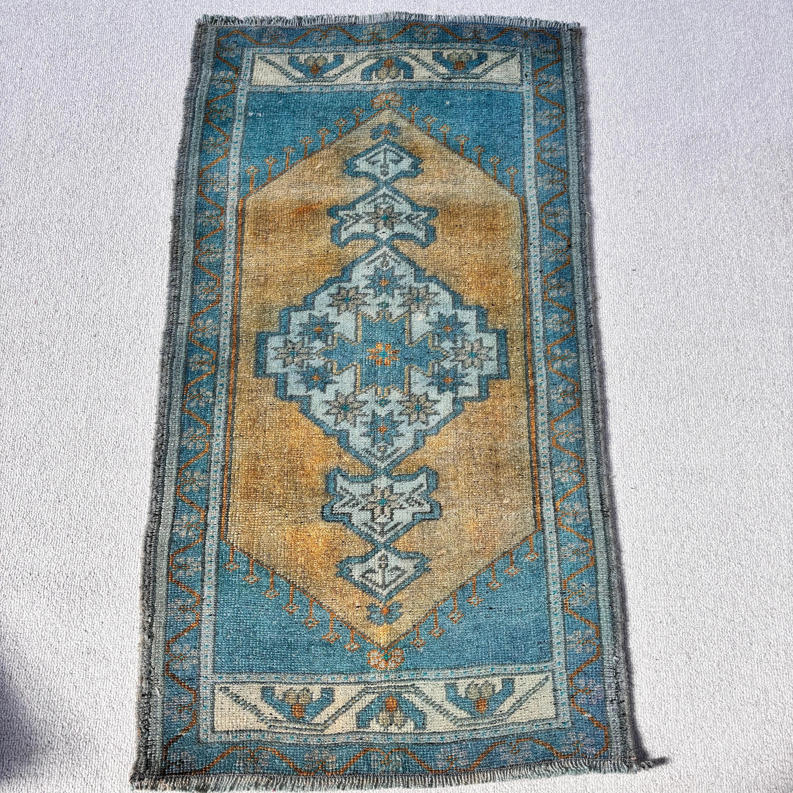 Giriş Halıları, Paspas Halısı, Vintage Halı, Düz Dokuma Halılar, Anadolu Halısı, Boho Halıları, 1.7x3.1 ft Küçük Halılar, Türk Halıları, Yeşil Antika Halı