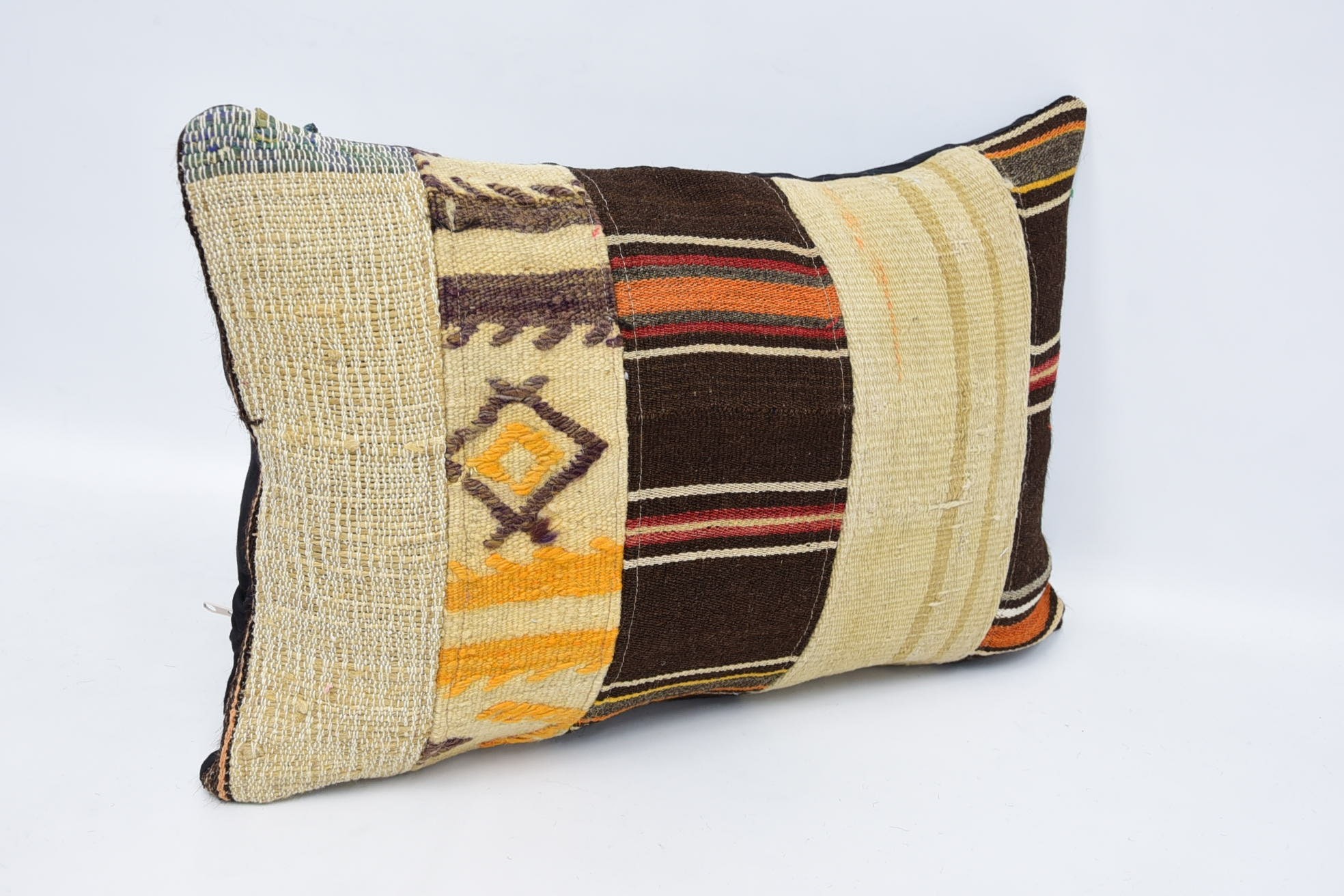 Pillow for Sofa, Personalized Gift Pillow Pillow Cover, Kilim Pillow Cover, 16"x24" Beige Cushion Case, Boho Pillow Sham Cover