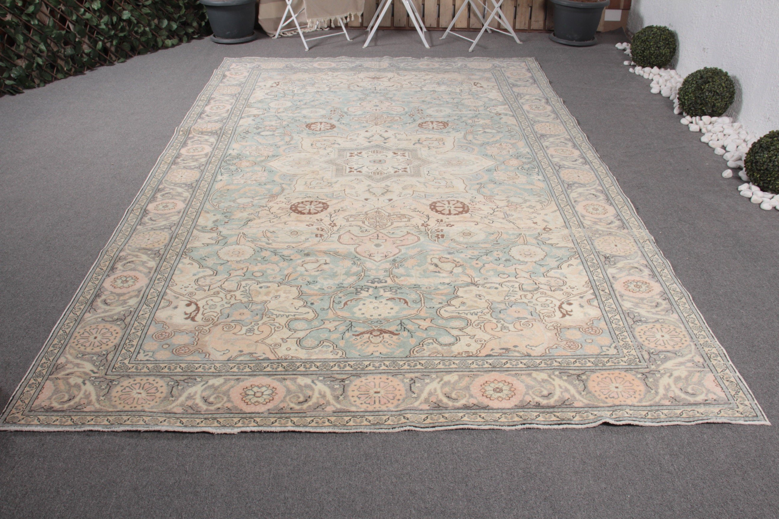 Luxury Rug, Vintage Rugs, Tribal Rug, Large Vintage Rugs, Beige Floor Rug, Turkish Rugs, 6.5x10.2 ft Large Rugs, Bedroom Rug, Statement Rug